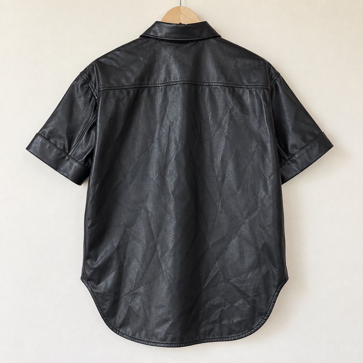 Alexandre Plokhov Aleksandre Akhalkatsishvili Black Vegan Leather Shirt Size US M / EU 48-50 / 2 - 4 Thumbnail