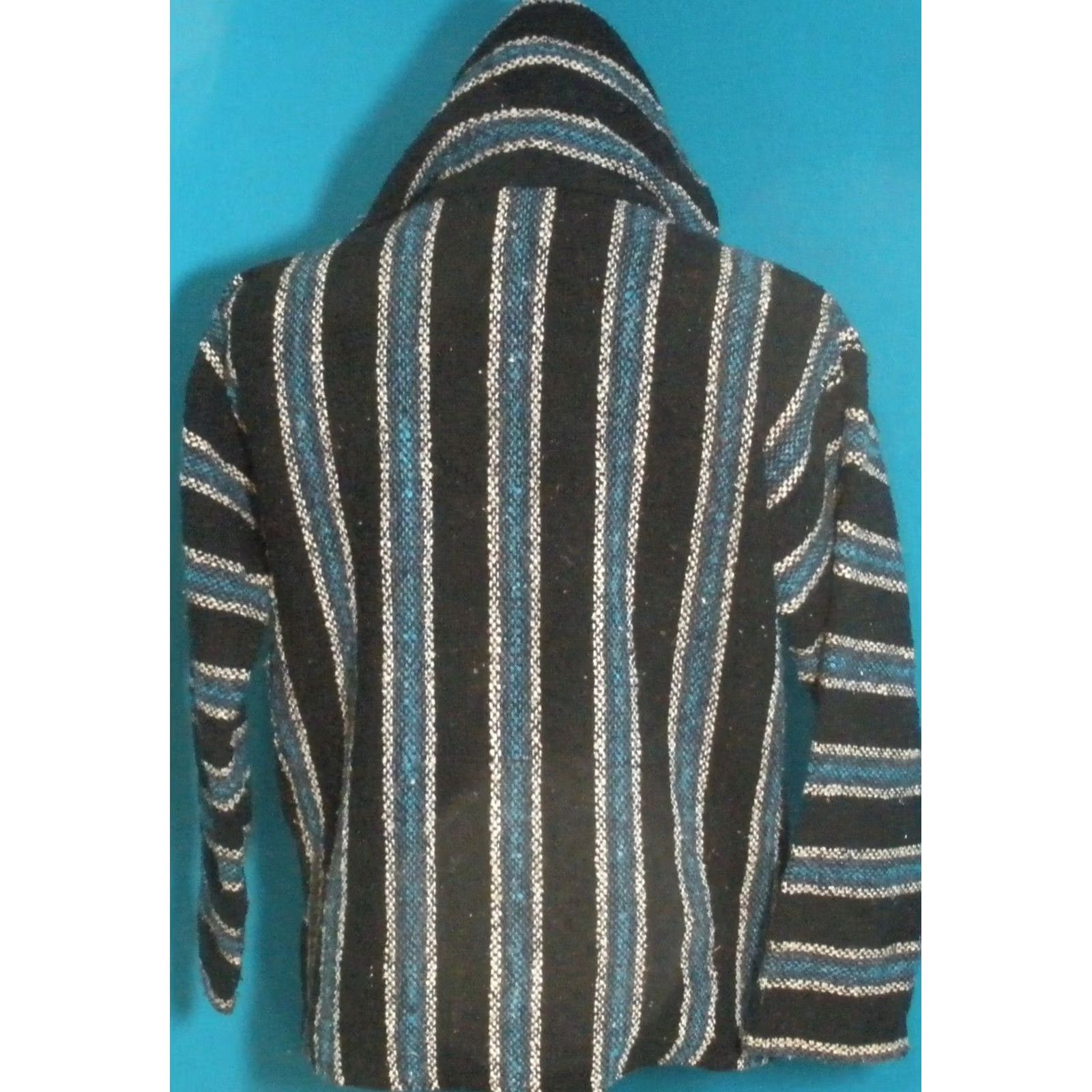 Sunspel Sunspecs Hooded Pullover Poncho Baja Multicolor Stripe Adult S/M Mens Hoodie Pullover Hippie Hipster Surfer Beach Outdoor Colorful Size US S / EU 44-46 / 1 - 3 Thumbnail