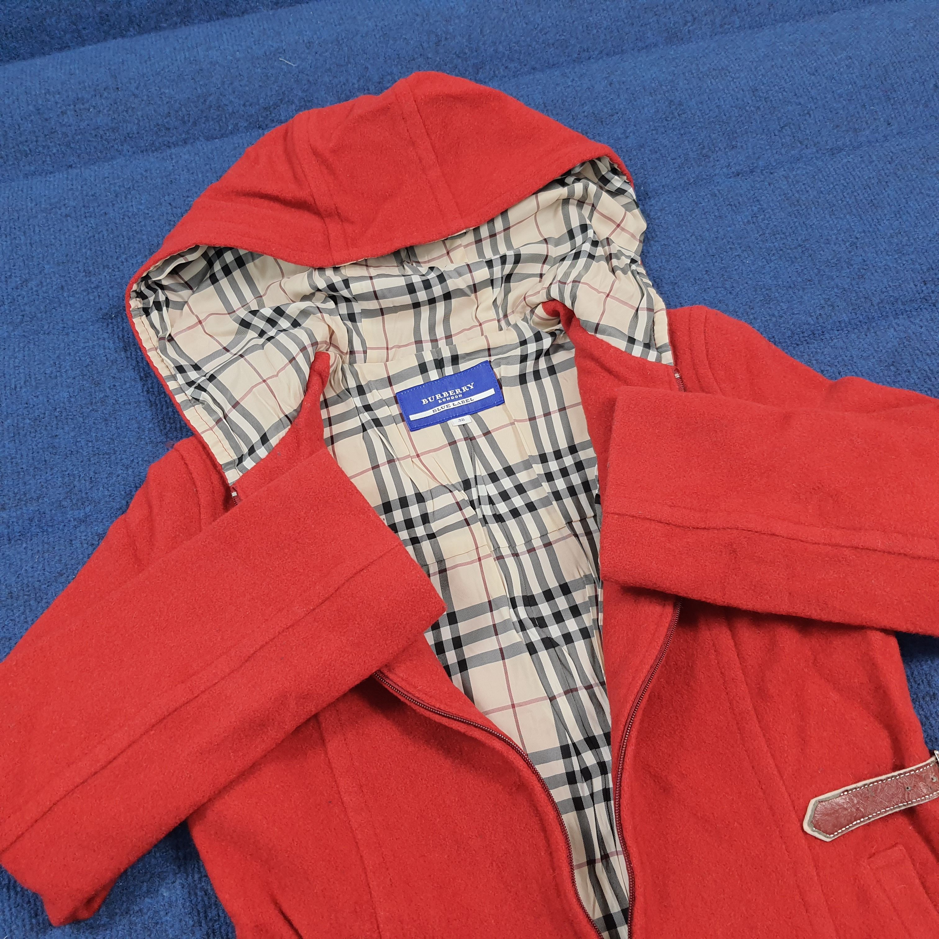 Burberry Burberry London Blue Label Red Wool Hooded Jacket C298N12 Size XS / US 0-2 / IT 36-38 - 6 Thumbnail