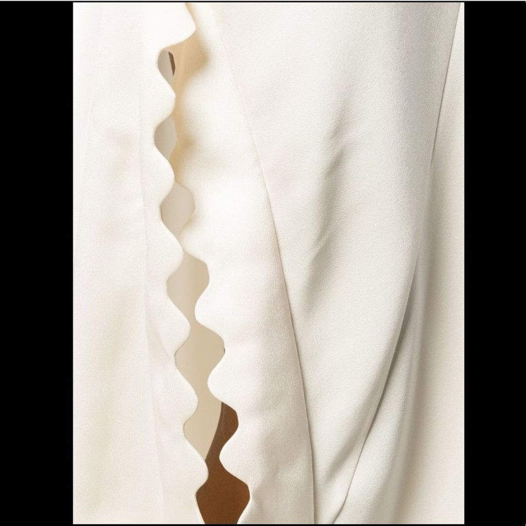 Chloe NEW Chloe Butter Cream Crepe Scalloped Dress EU 36/ US 6 Size M / US 6-8 / IT 42-44 - 9 Thumbnail