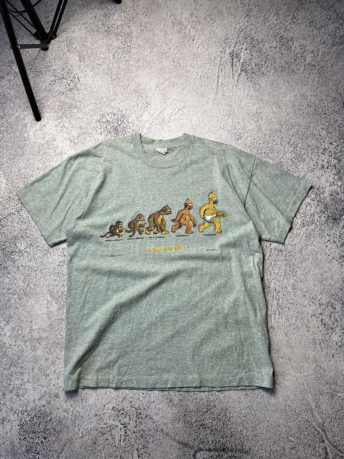 Cartoon Network Vintage 1999 Homer Simpson Evolution T- Shirt Homersapien Size US L / EU 52-54 / 3 - 1 Thumbnail