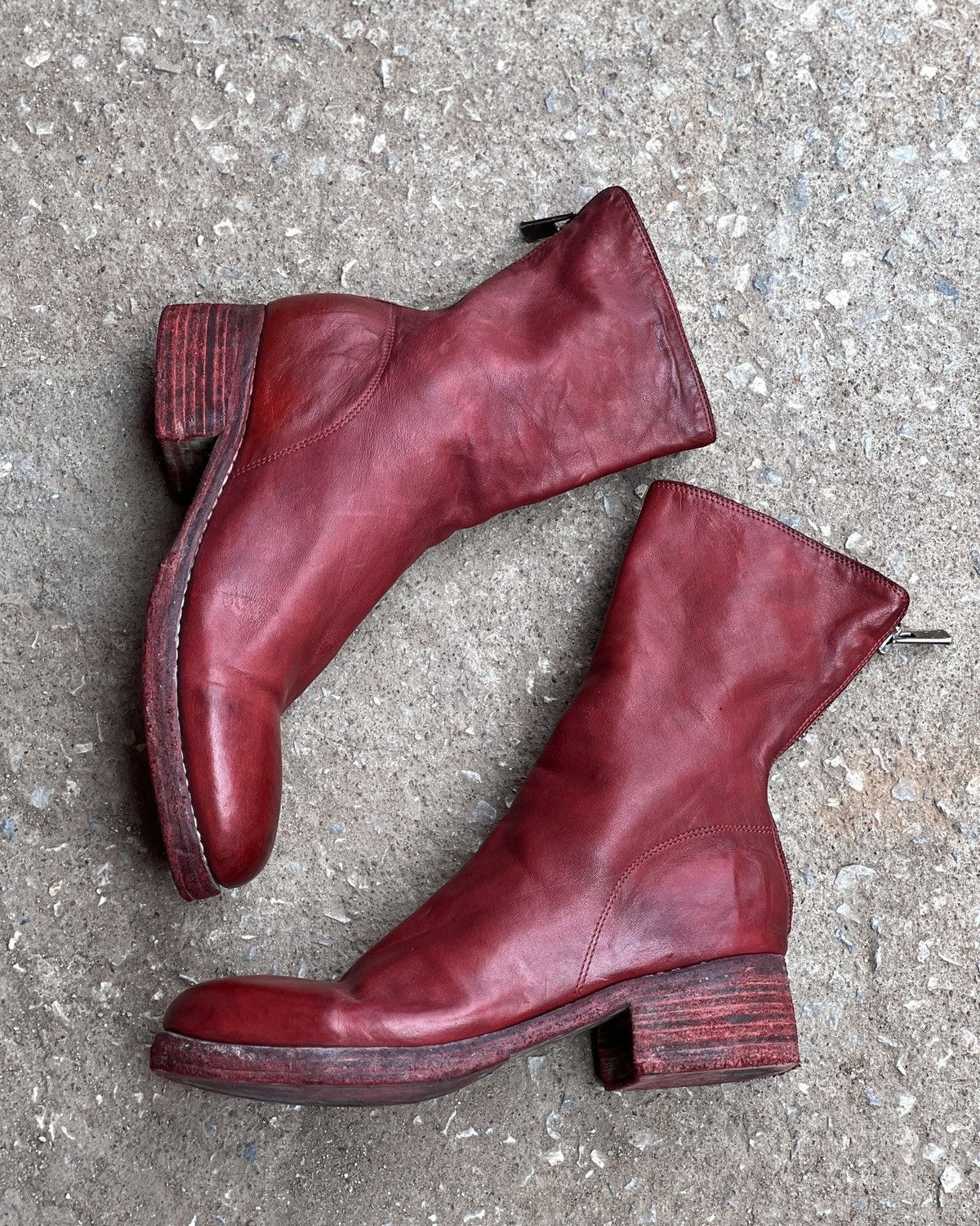 Guidi Guidi 788z Back Zip Red Boots Size US 7.5 / EU 40-41 - 4 Thumbnail