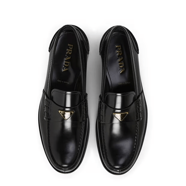 Prada Gold Triangle Loafers Size US 8 / EU 41 - 6 Thumbnail