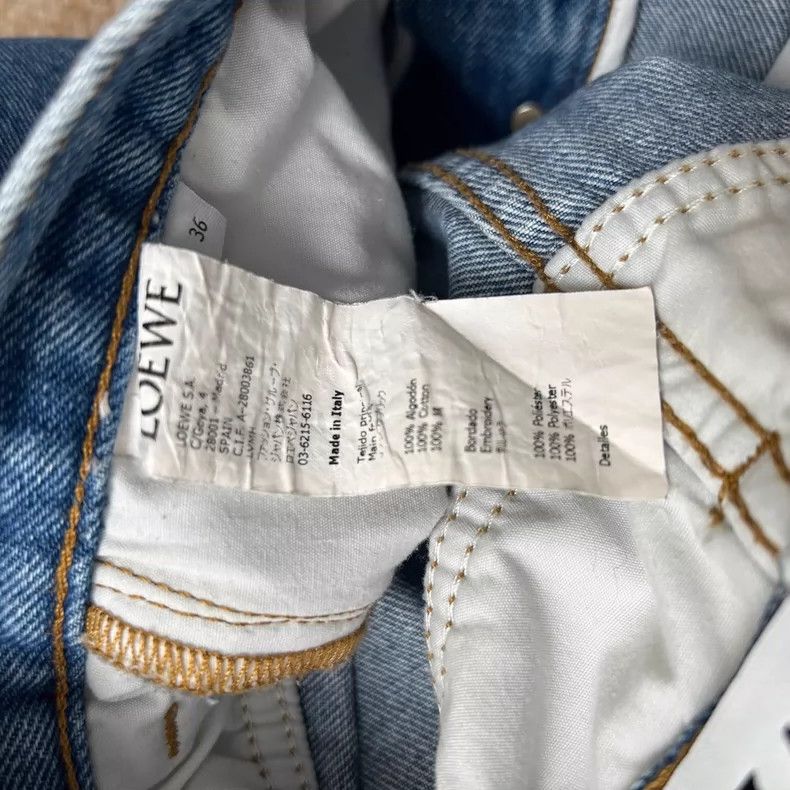 Loewe Loewe Blue leather label logo pocket embroidered jeans Size 24" / US 00 / IT 34 - 5 Thumbnail