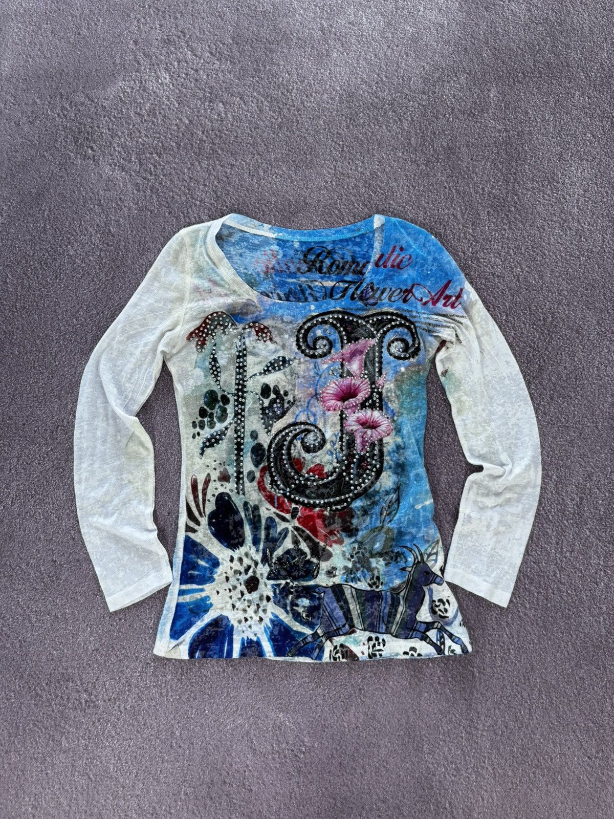 Hysteric Glamour Y2K Hysteric Glamour Style Printed Mesh Long Sleeve Top Size M / US 6-8 / IT 42-44 - 1 Thumbnail