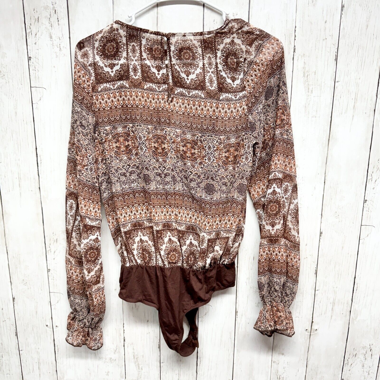 Other Lulus Bodysuit Sz XS Boho Tribal Long Sleeve Cuffed Crewneck Size XS / US 0-2 / IT 36-38 - 4 Thumbnail