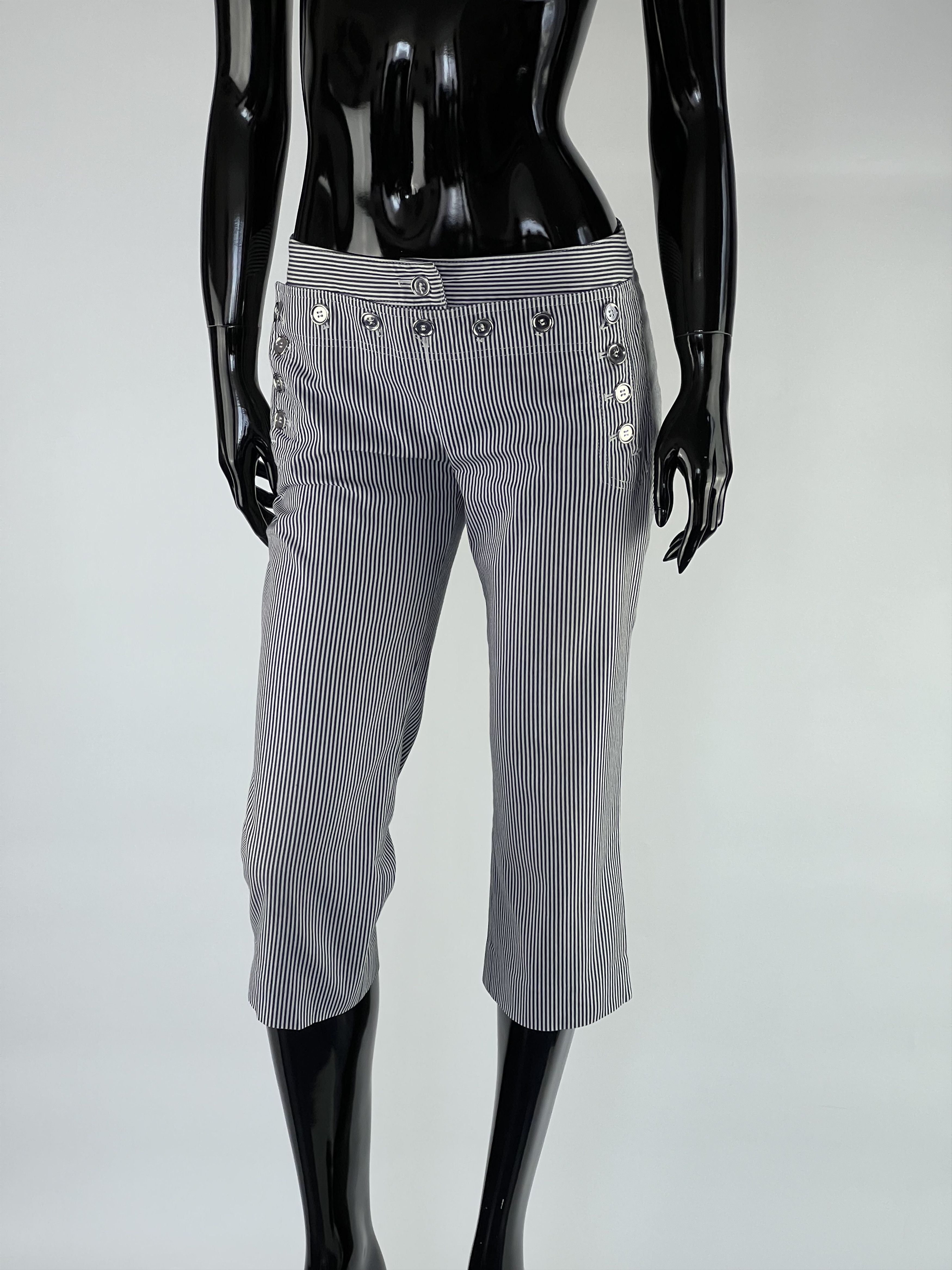Dolce & Gabbana Dolce & Gabbana Striped Button Capri Size IT40 Size 27" / US 4 / IT 40 - 1 Thumbnail