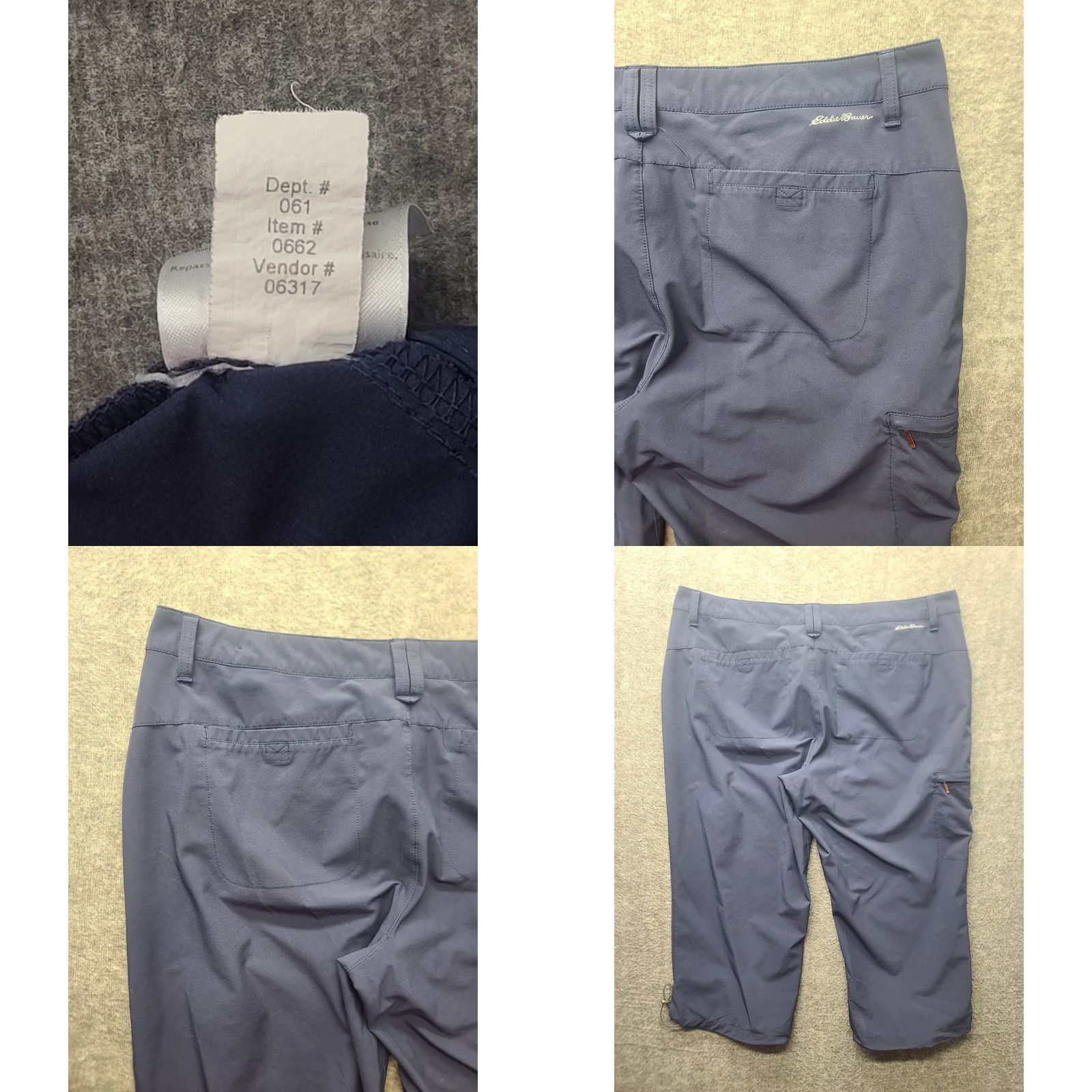 Eddie Bauer Eddie Bauer Travex Capris Womens 14 Regular Capri Casual Travel Workwear Blue Polyester Spandex Moisture Wicking Pockets Quad Zip Front Button Logo Size ONE SIZE - 8 Thumbnail