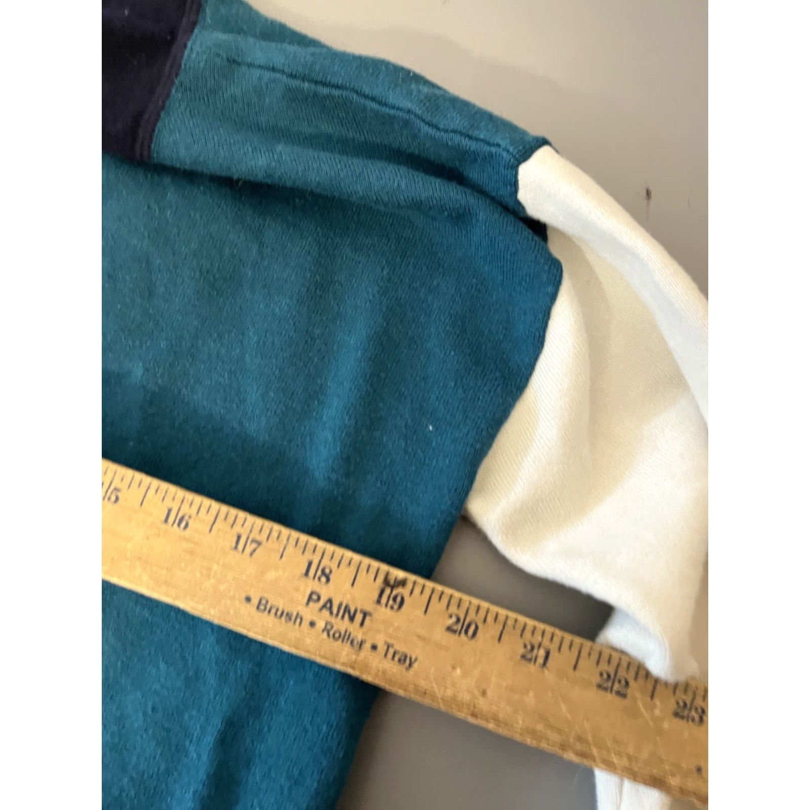 Talbots Talbots Teal Sweater Pullover w/ White Sleeves Size M Womens Size Medium Size M / US 6-8 / IT 42-44 - 5 Thumbnail