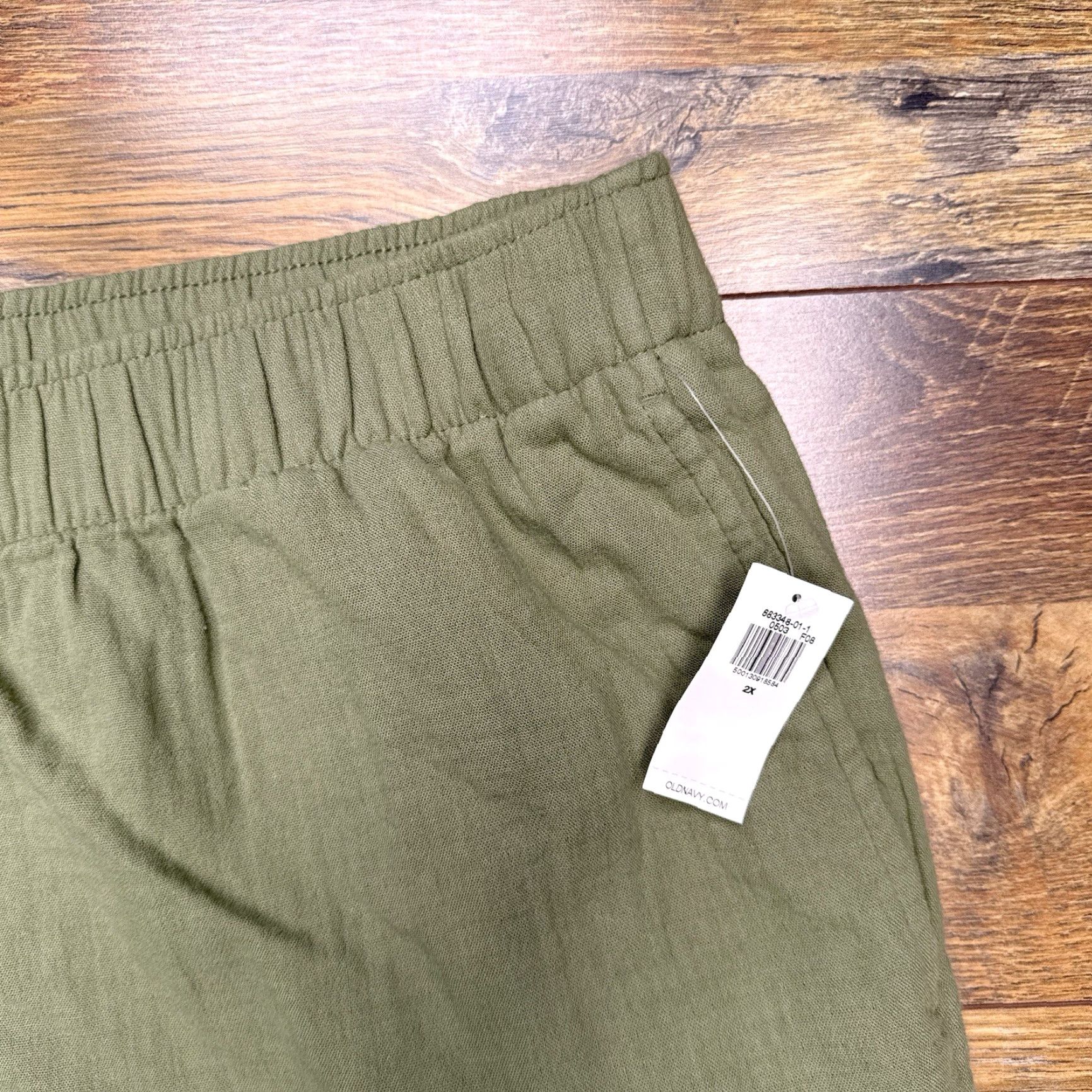 Old Navy Old Navy Pants Women's 2X High Rise Wide Leg Pull On Comfort Waistband Knit Cotton Blue Relaxed Fit Plus Size Size 40" / US 18 - 4 Thumbnail