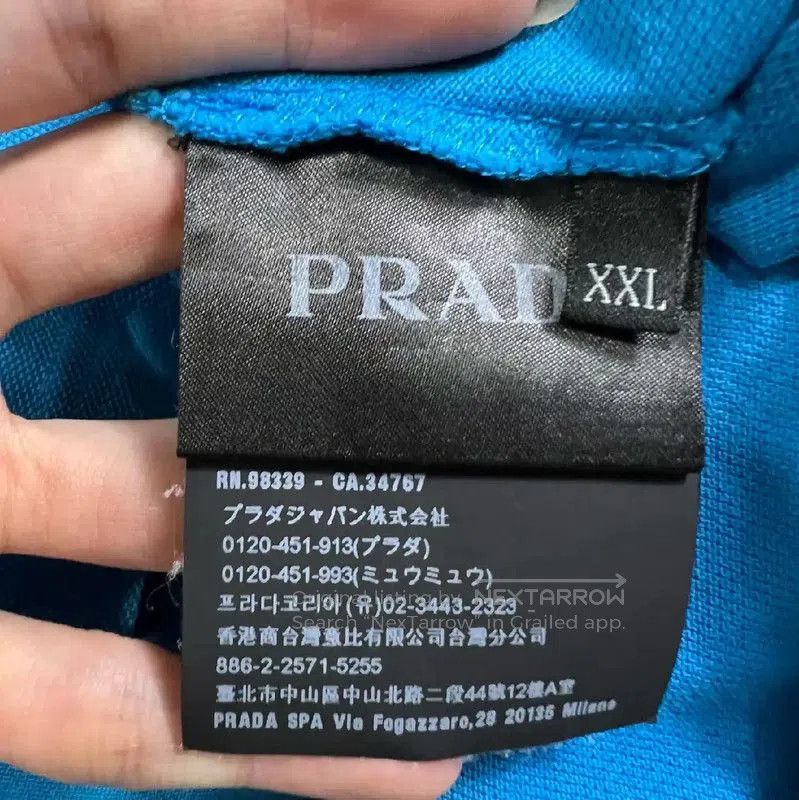Prada Prada Blue Cotton Men's Polo Shirt. Size US XXL / EU 58 / 5 - 3 Thumbnail
