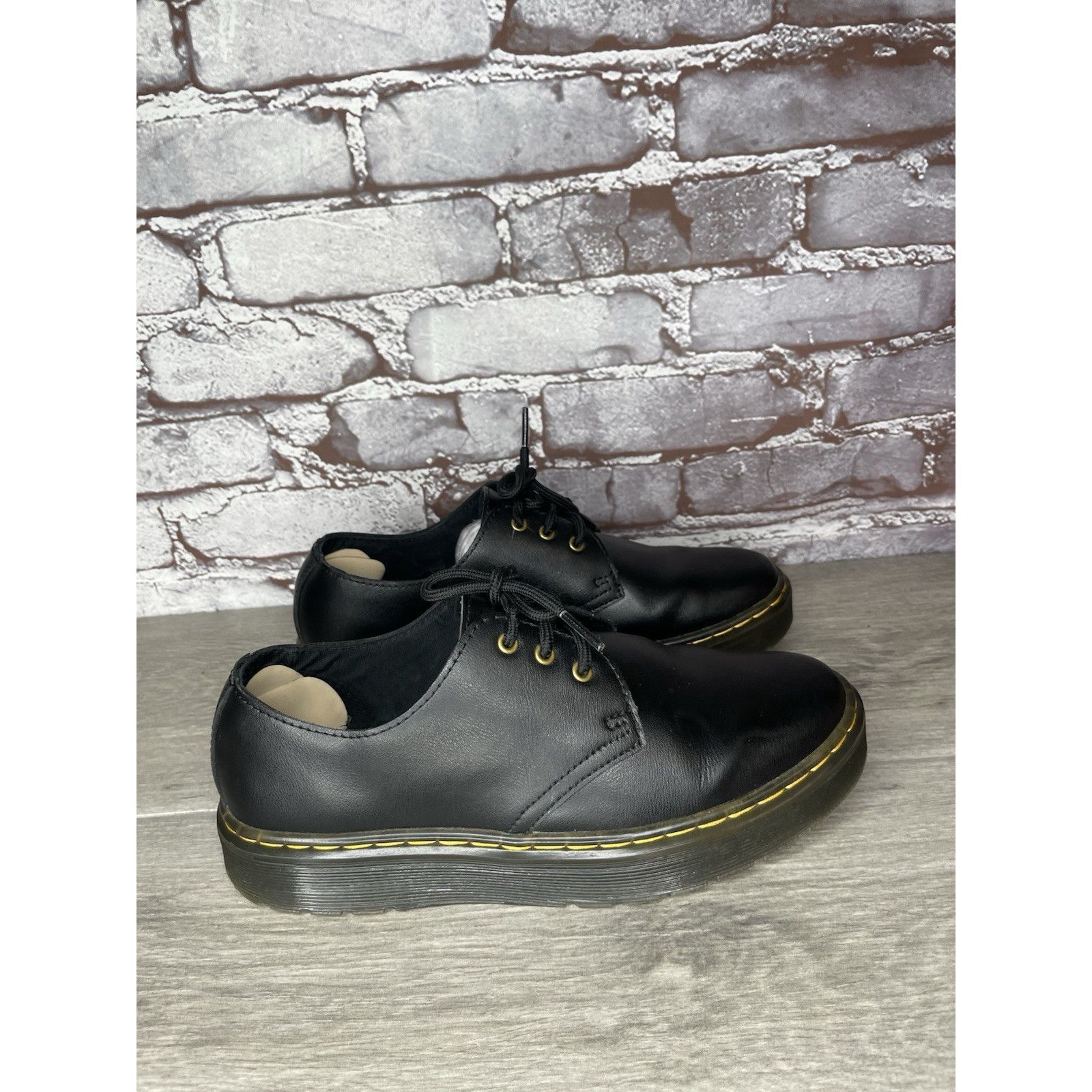 Dr. Martens DR MARTENS Air Wair ZAVALALO Unisex Black Leather Shoes Wome Size US 7 / IT 37 - 7 Thumbnail
