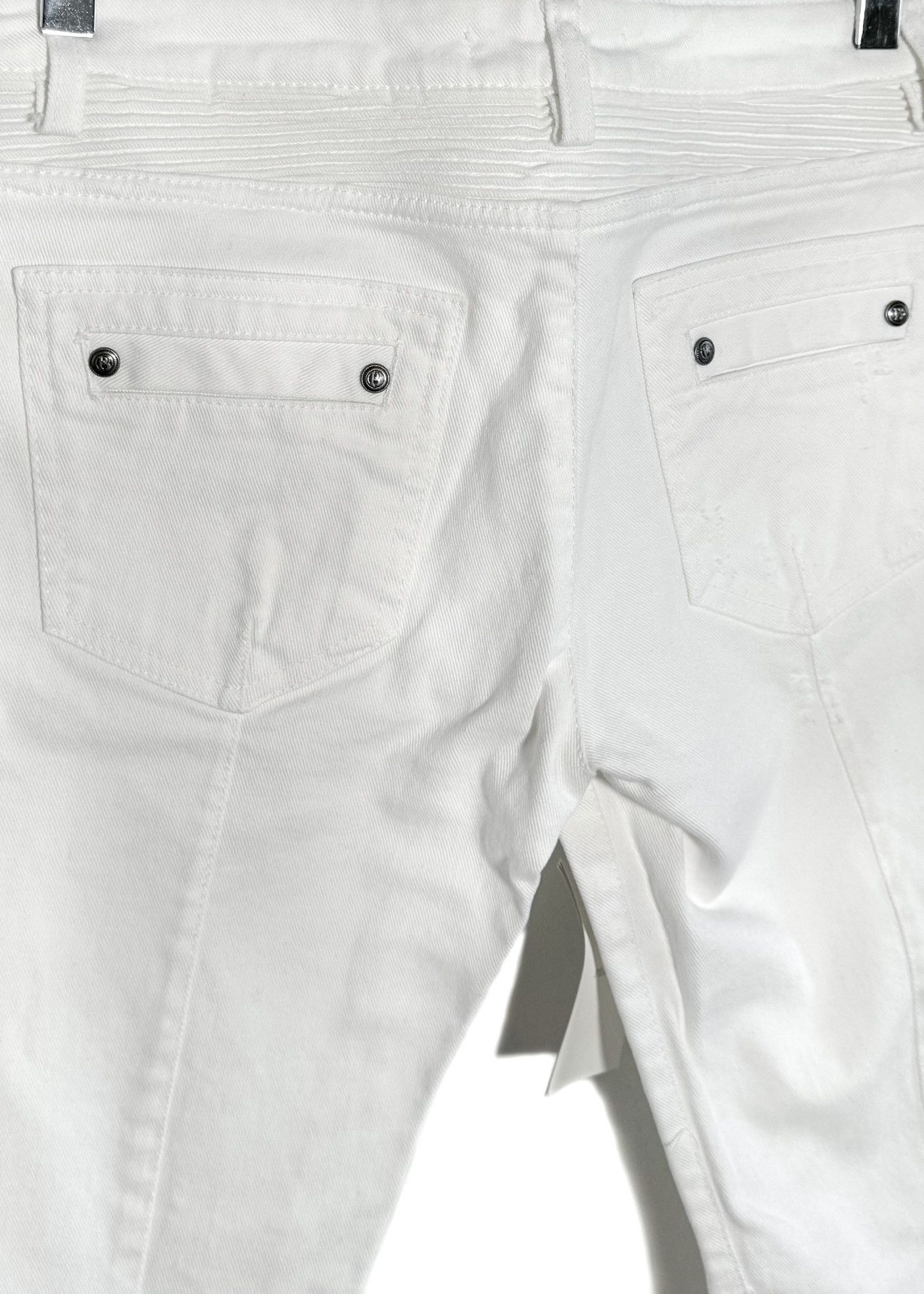 Pierre Balmain Pierre Balmain White Studded Embellished Biker Jeans Size 27" / US 4 / IT 40 - 6 Thumbnail
