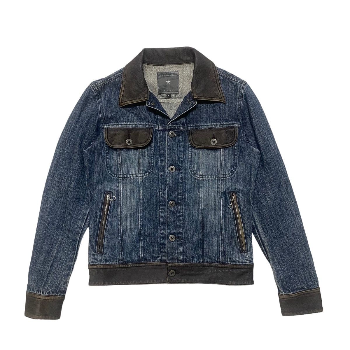 Le Grande Bleu (L.G.B.) Difference Rupert Denim Jacket Leather Trimmed LGB Size US M / EU 48-50 / 2 - 1 Thumbnail