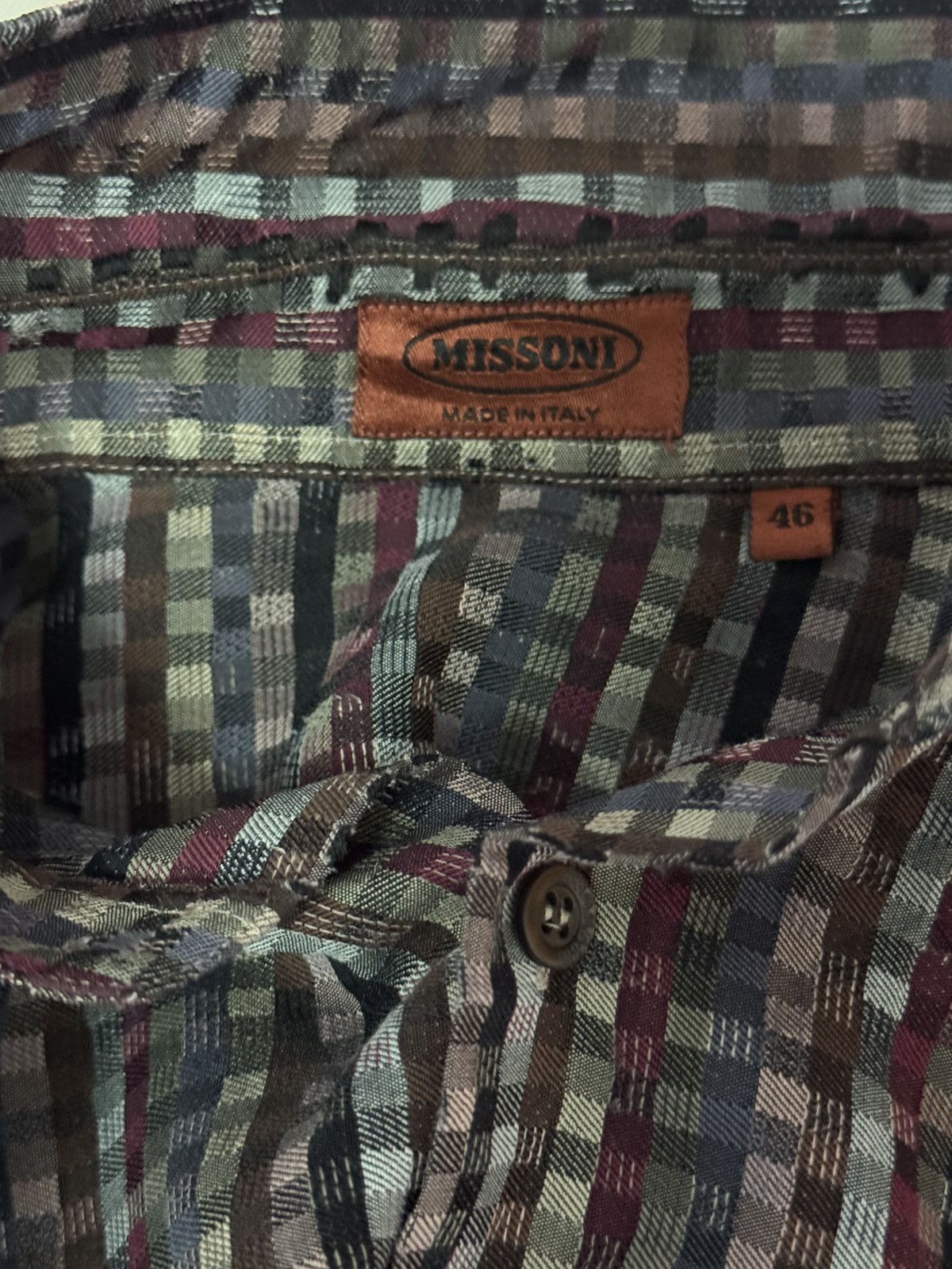 Missoni Missoni Multicolour Small Checkered Button Up Shirt Size US M / EU 48-50 / 2 - 12 Thumbnail