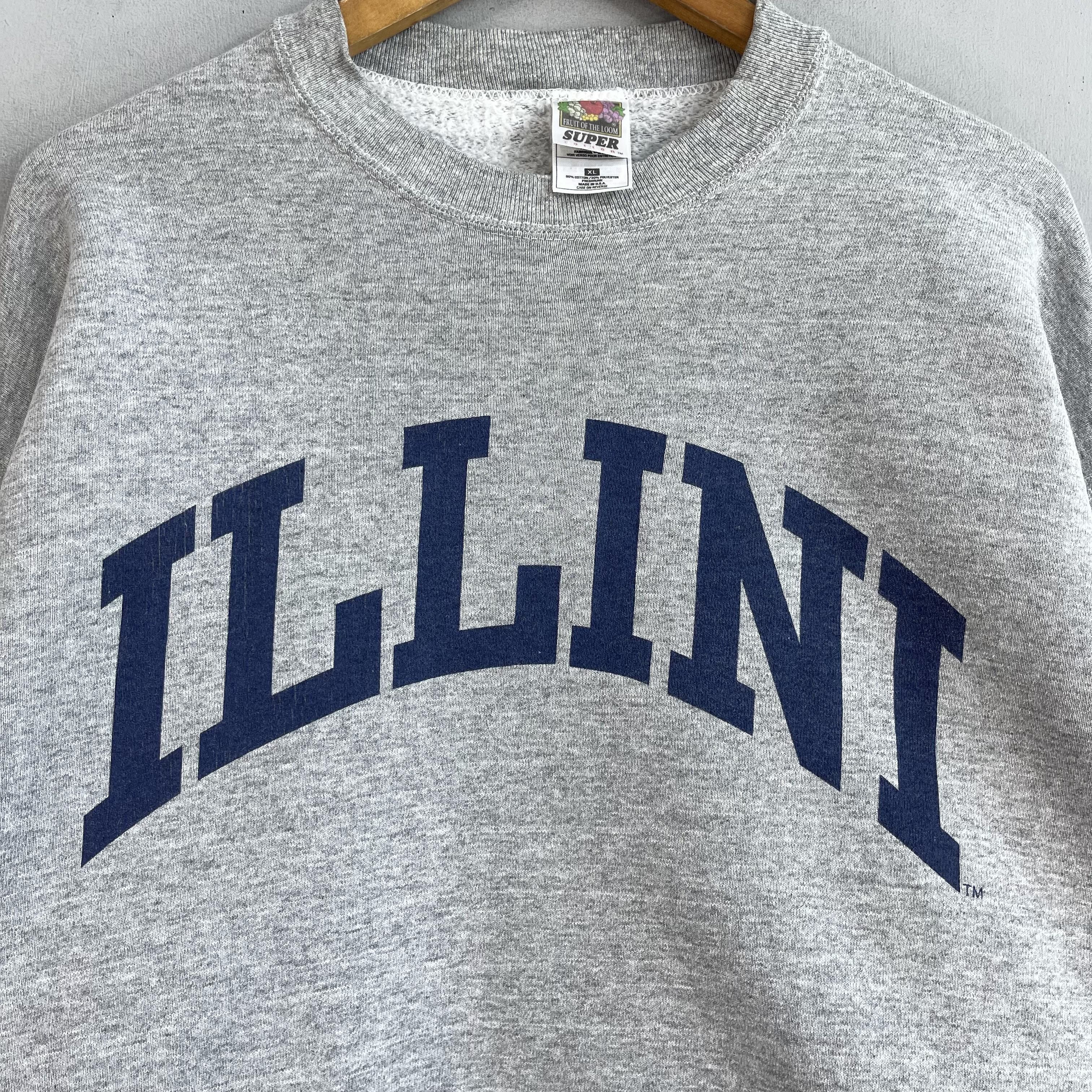 Vintage Vintage ILLINI University Spellout Printed Sweatshirt Size US XL / EU 56 / 4 - 2 Thumbnail