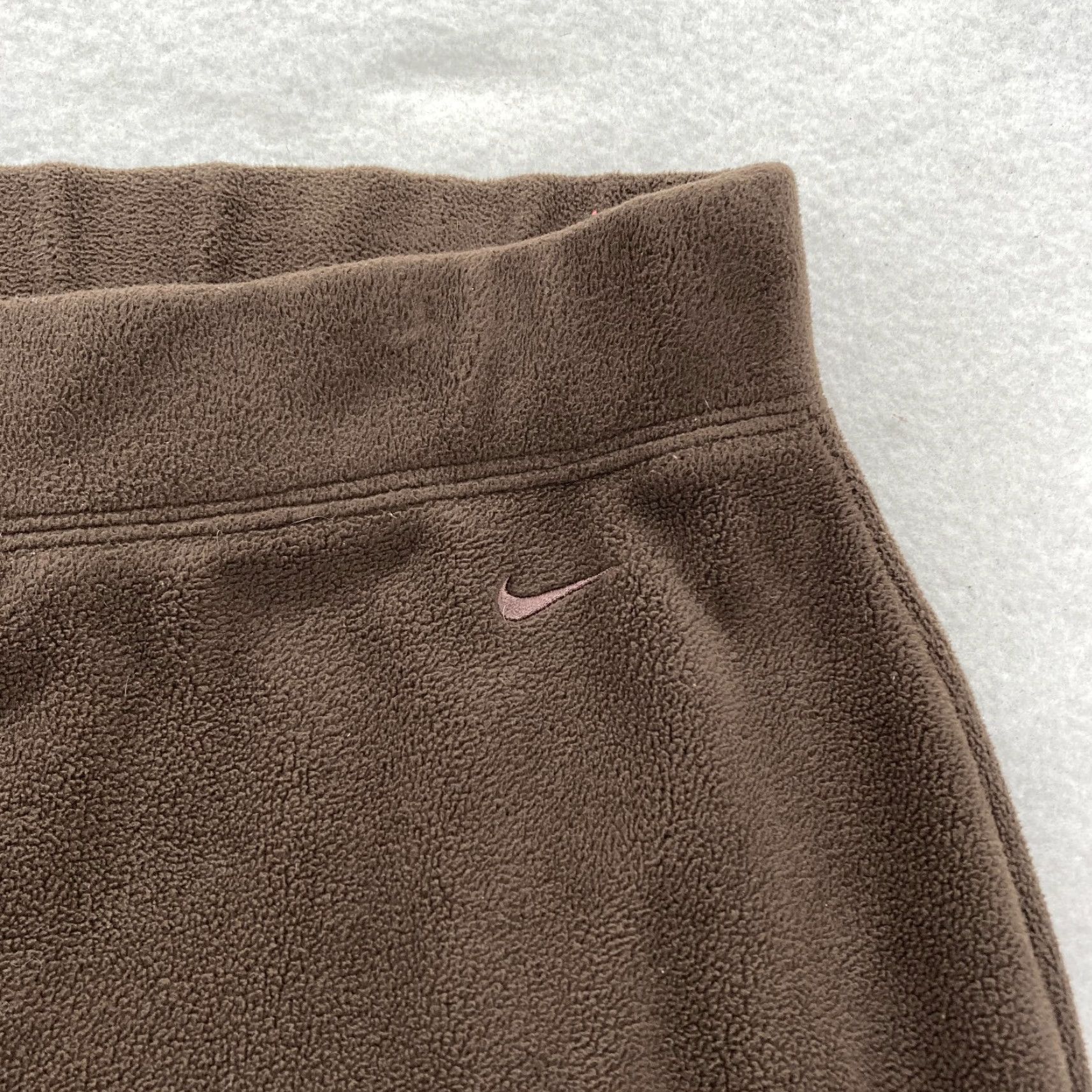 Nike VINTAGE Nike Fleece Sweatpants Women's XL Brown Ankle Zip Pull On Straight Y2K Role: 80s 90s? Size 40" / US 18 - 3 Thumbnail