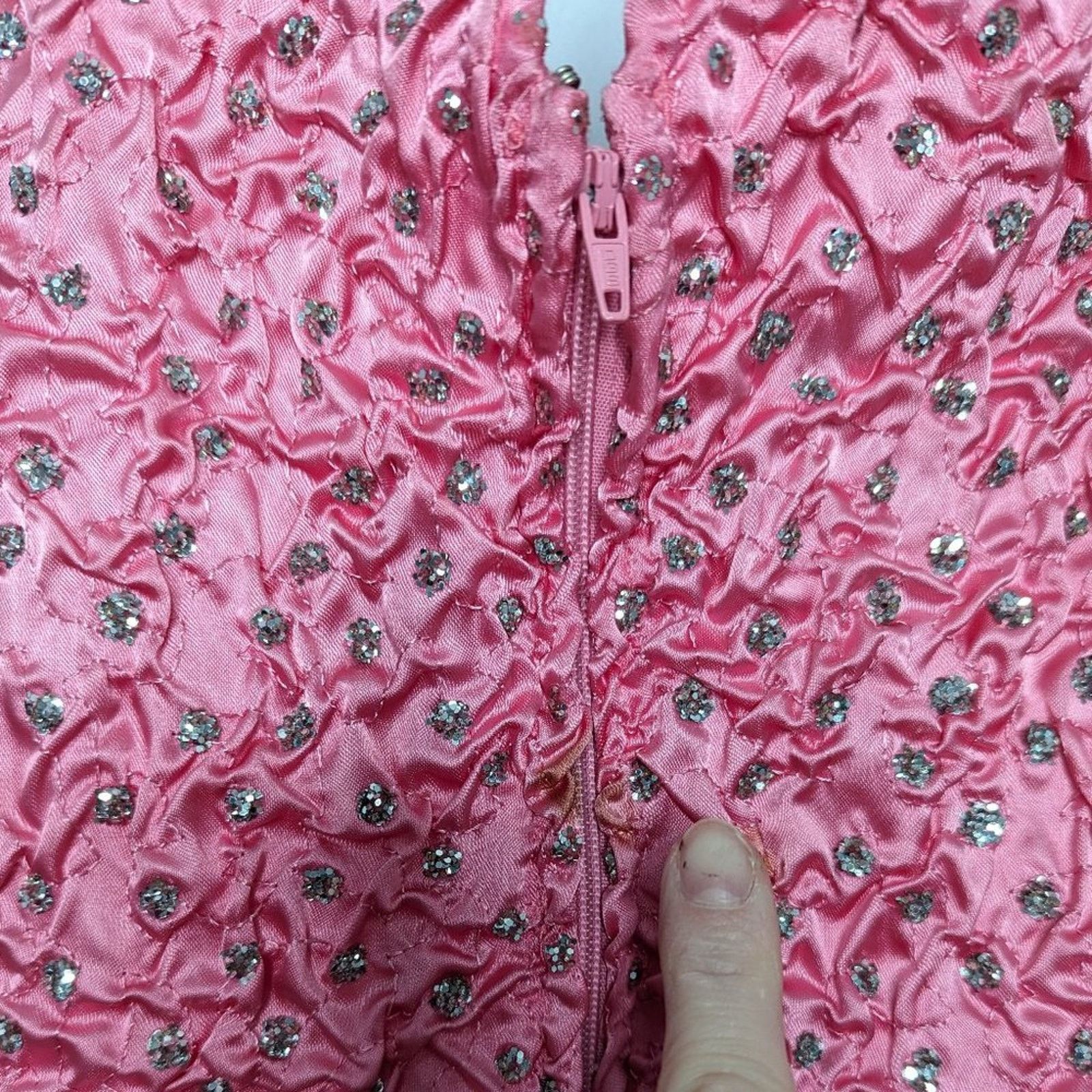 Vintage Vintage Zum Zum Pink Off The Shoulder Mini Glitter Polka Dot Size S / US 4 / IT 40 - 12 Thumbnail