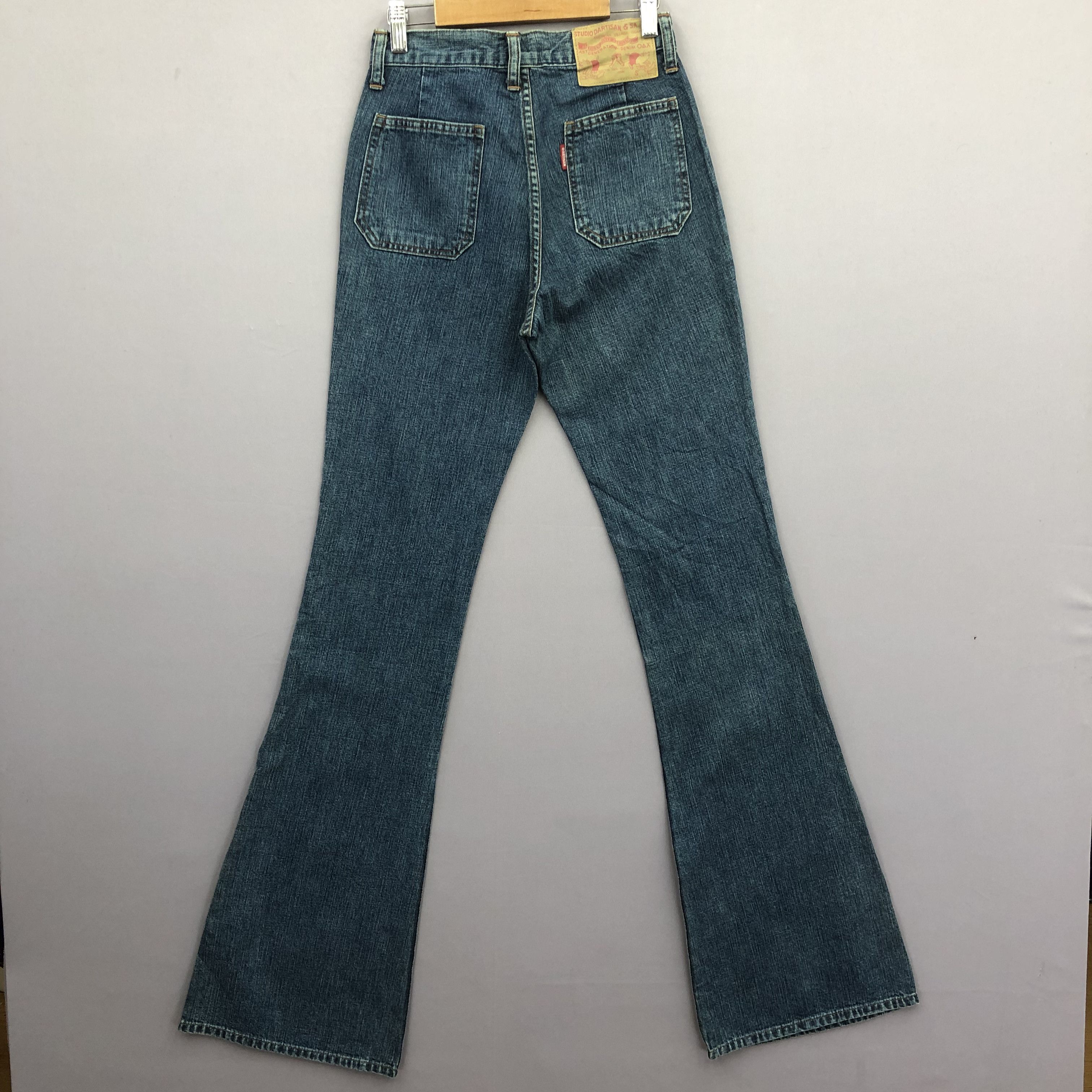 Japanese Brand Vintage NWT 90s Studio D'Artisan Bush Pants Flare Blue Jeans Size 26" / US 2 / IT 38 - 2 Thumbnail