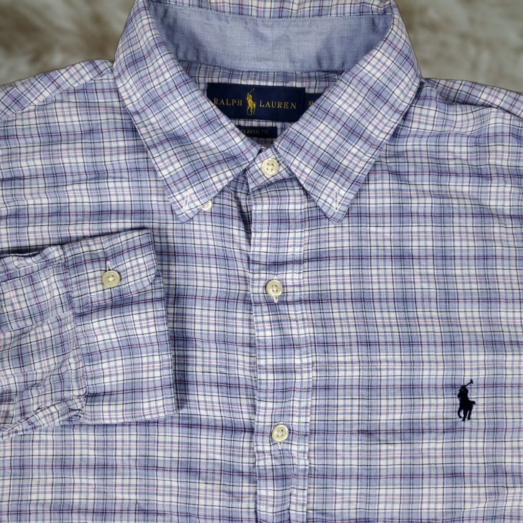 Ralph Lauren Ralph Lauren Shirt Mens XL Blue Plaid Pony Classic Fit Button Up Short Sleeve Size US XL / EU 56 / 4 - 1 Thumbnail