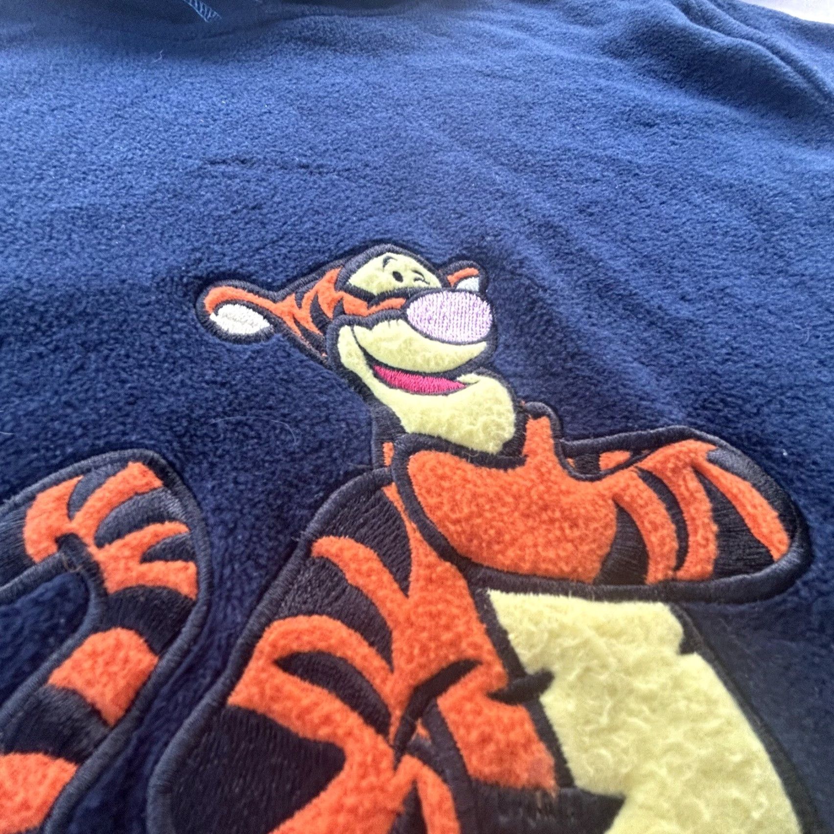 Disney VINTAGE Disney Tigger Hoodie Women’s Large Blue 90s Embroidered Full Zip Crew Neck Fleece Jacket Sweatshirt【Disney】 Size L / US 10 / IT 46 - 3 Thumbnail