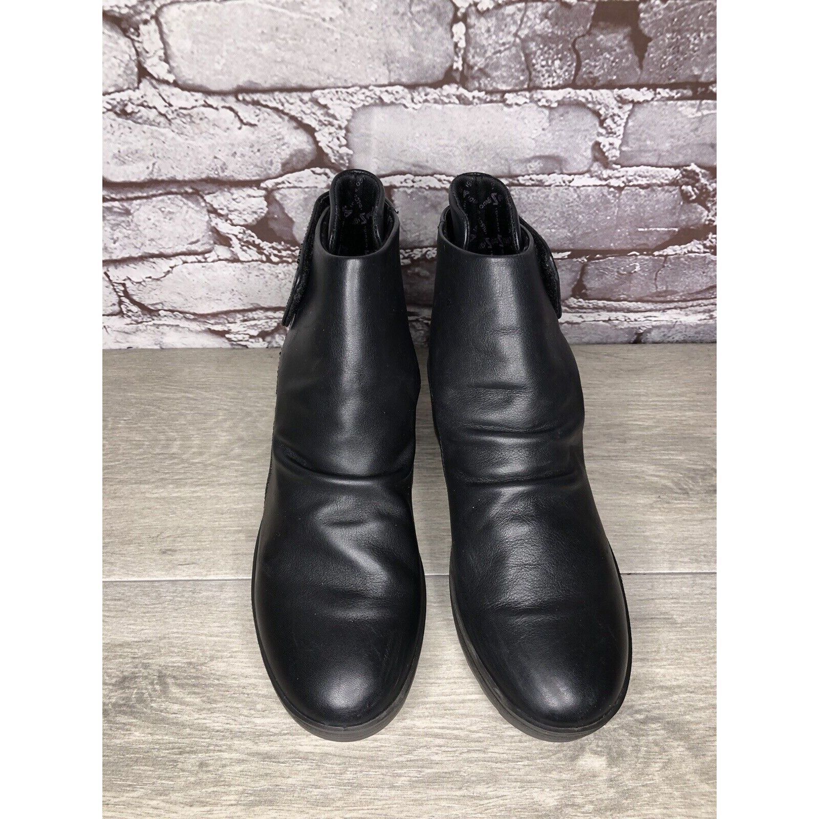 Other IGI&CO Black Leather High Wedge Strap Booties Boots Women Sz Size US 6.5 / IT 36.5 - 23 Thumbnail