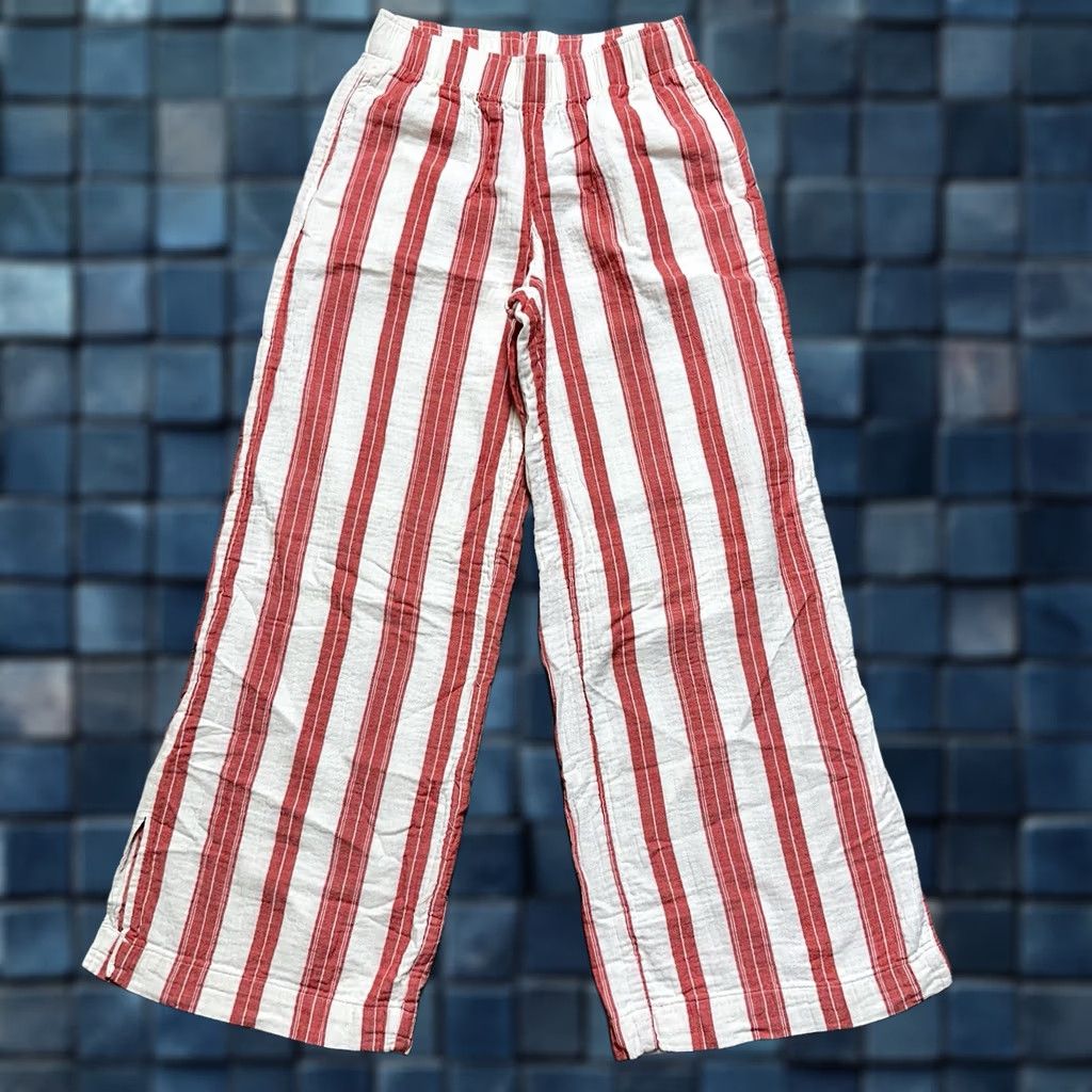 Old Navy Old Navy Pants Womens XS Red White Striped Comfort Waistband Wide Leg Casual Size 26" / US 2 / IT 38 - 1 Thumbnail