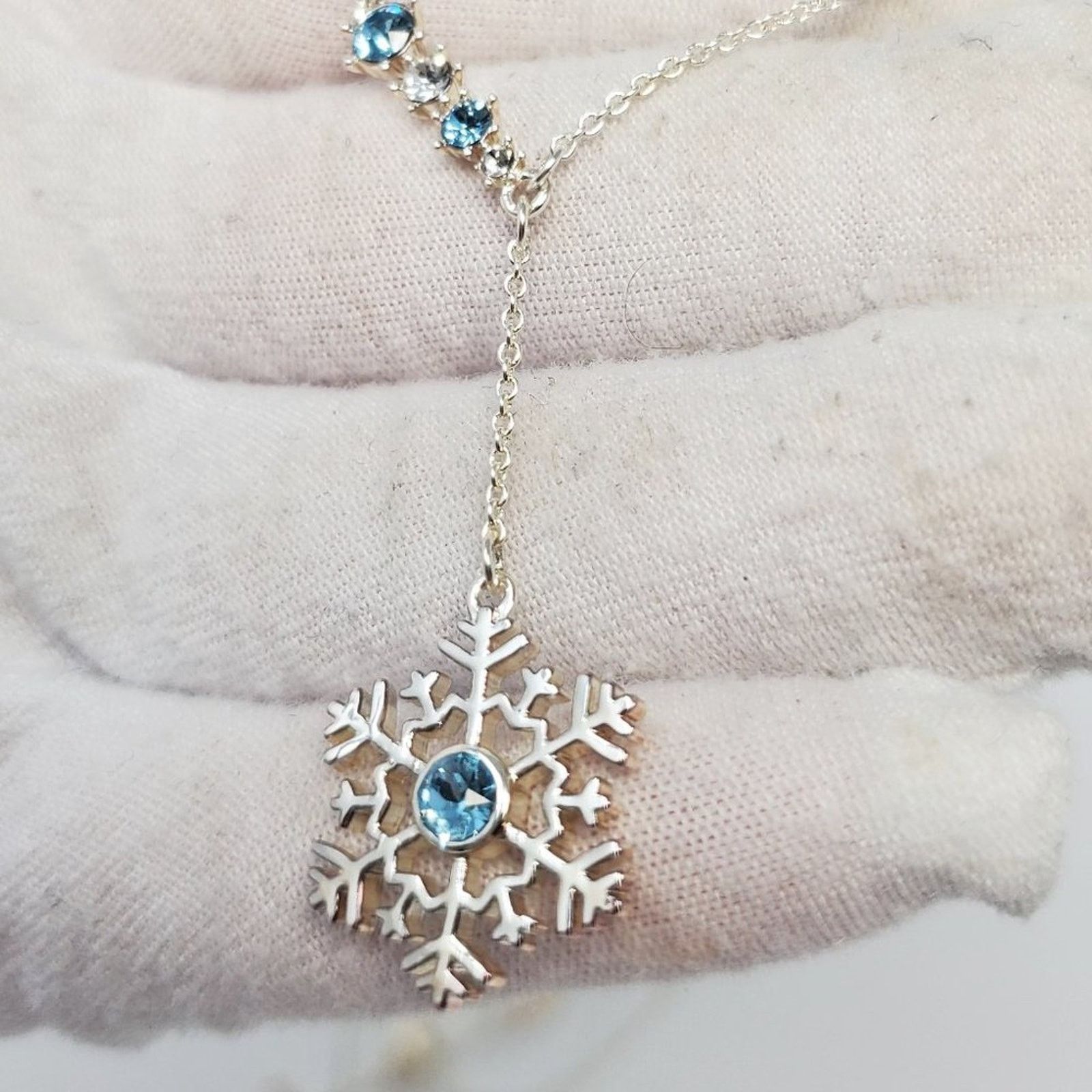 Disney Disney Frozen Snowflake Necklace with Blue Rhinestone Size ONE SIZE - 5 Thumbnail