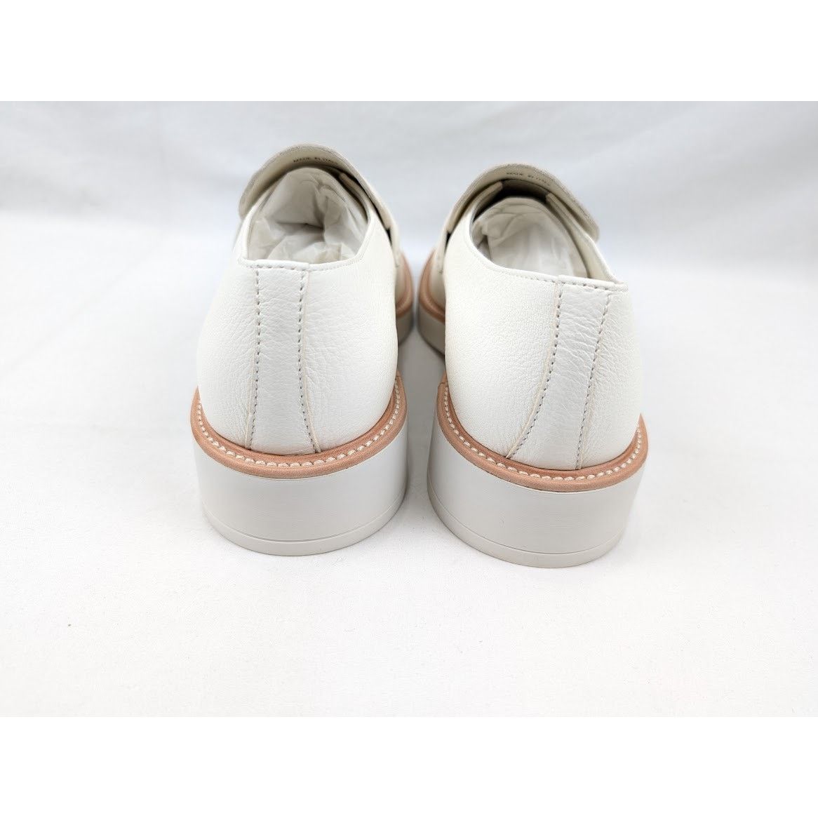 Prada o1rshd1 50mm triangle-logo leather loafers in white Size US 11 / EU 44 - 16 Thumbnail