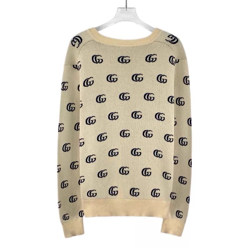 Gucci Gucci Beige double G old flower full print cotton V-neck l Size US XS / EU 42 / 0 - 2 Thumbnail