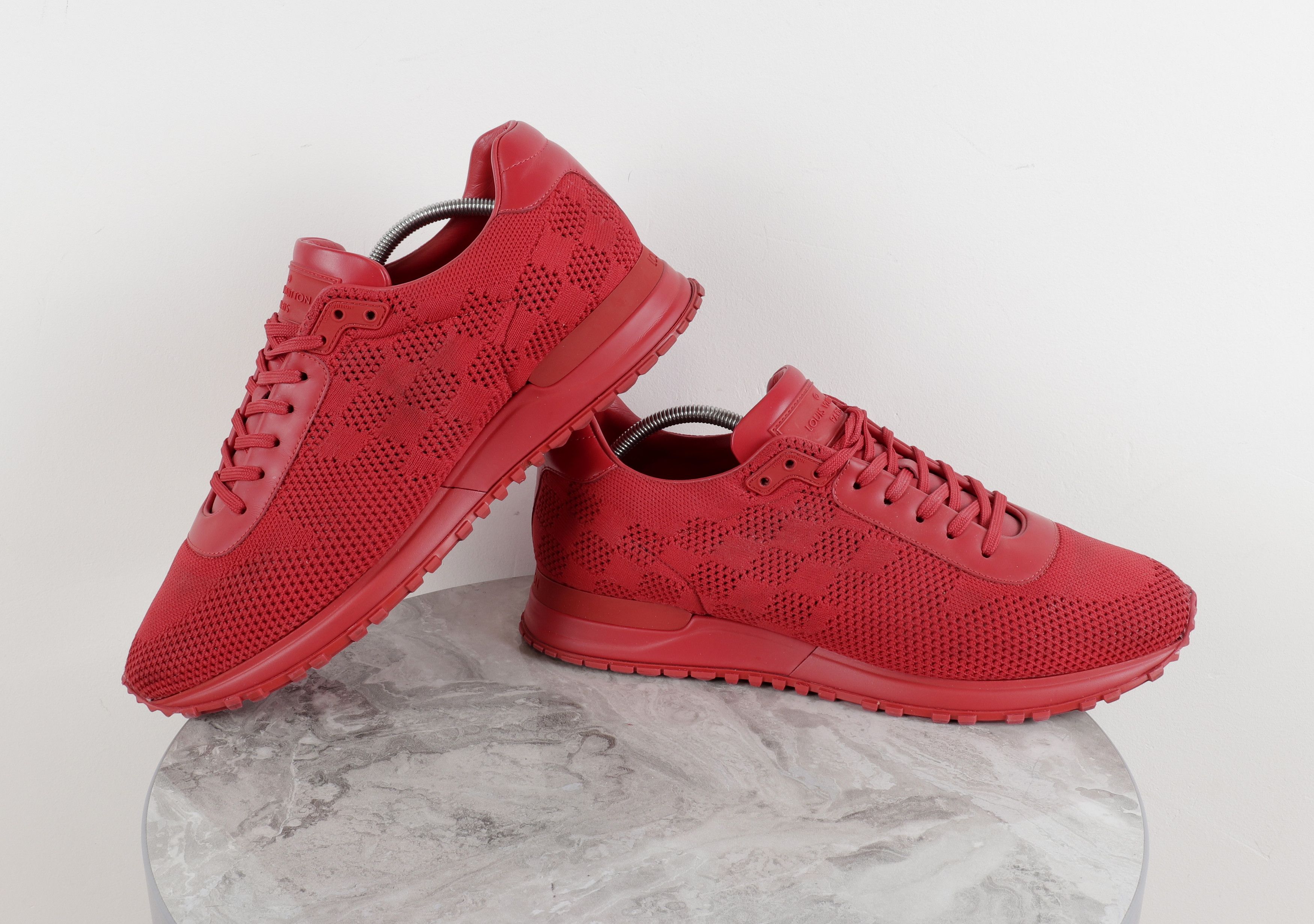 Louis Vuitton Louis Vuitton Run Away Damier Red Mesh Sneakers Size US 10 / EU 43 - 14 Thumbnail