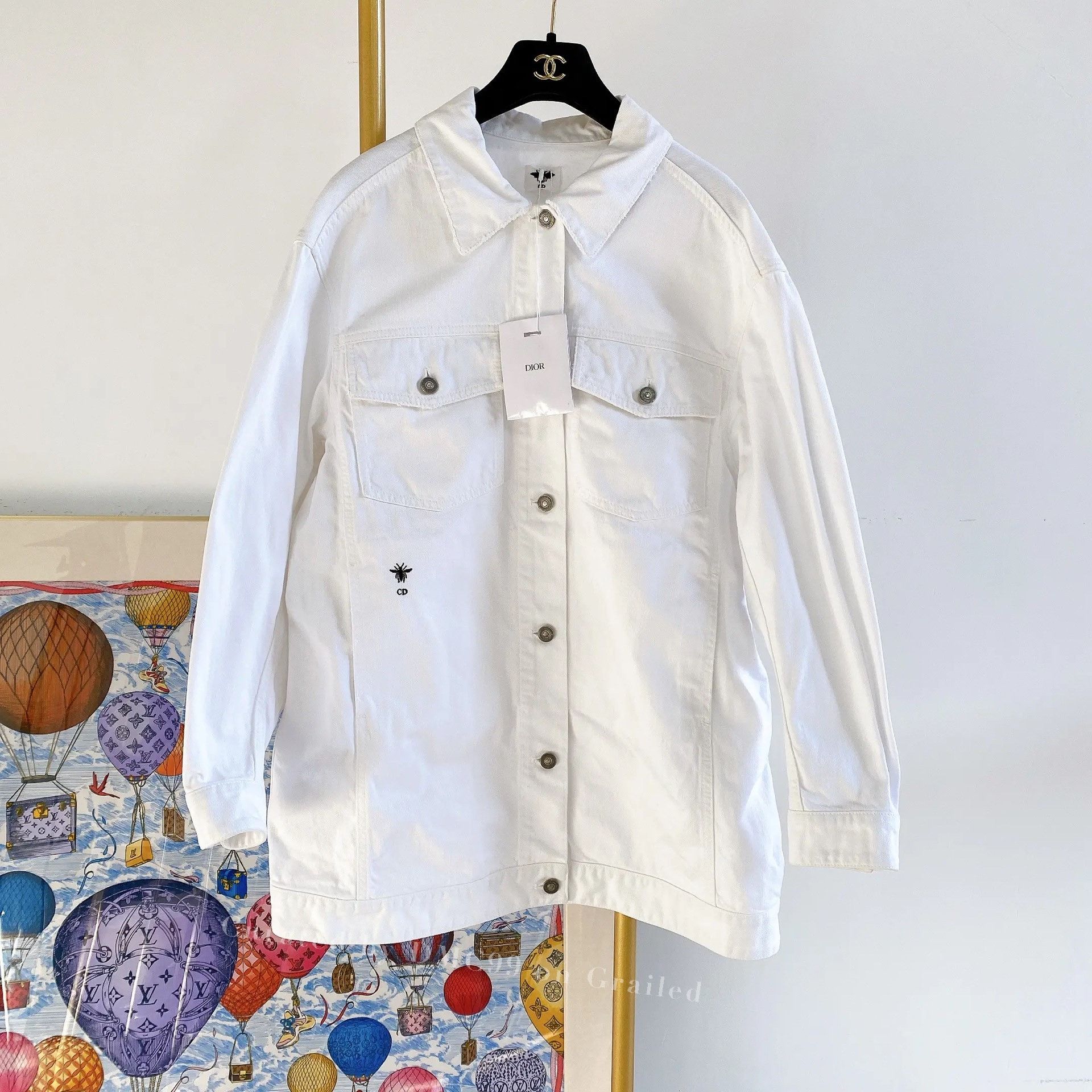 Dior Dior White Denim Jacket F34 Oversized | Grailed
