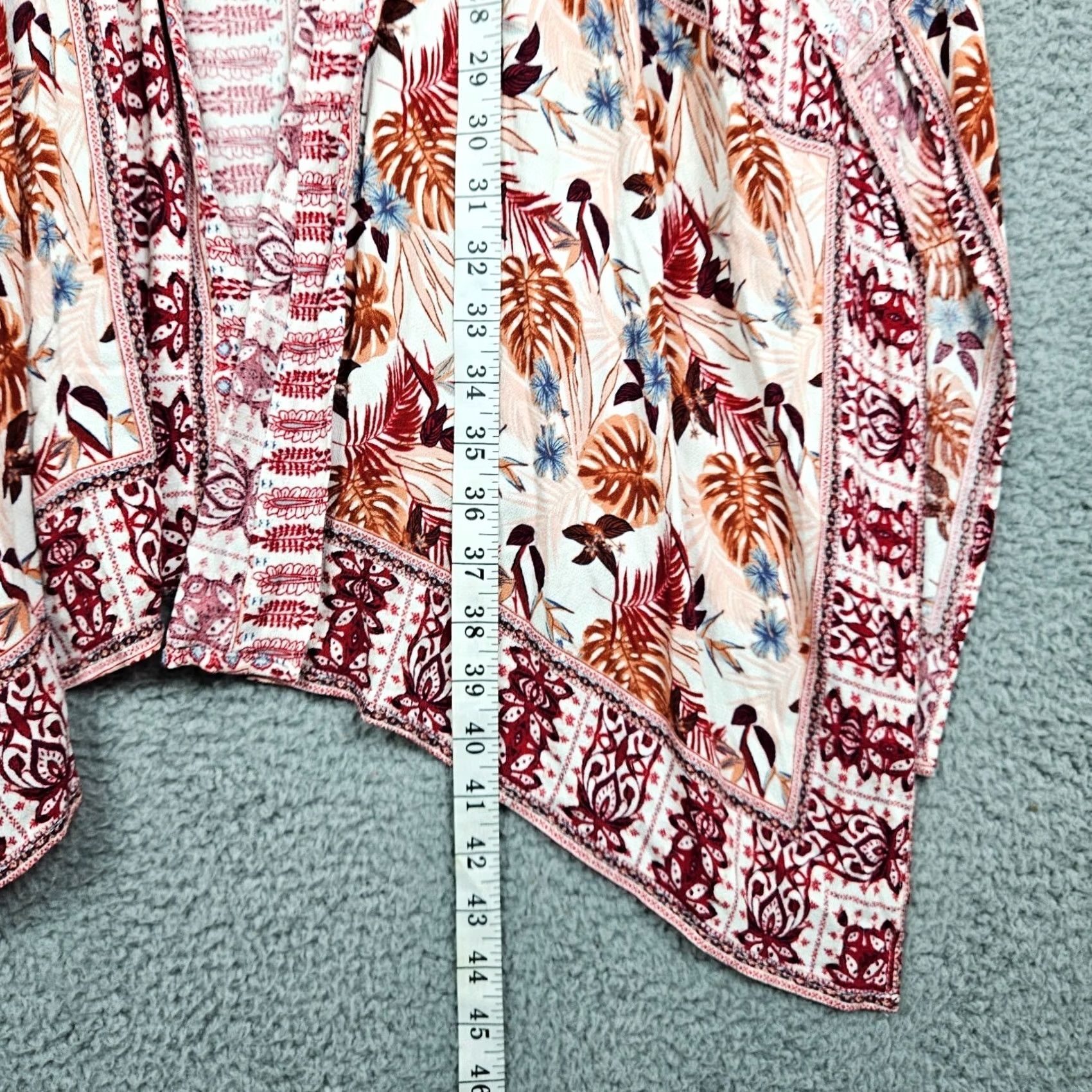 Vintage KNOX ROSE Blouse Kimono Open Front Floral XS/S Pink Women V-Neck Short Sleeve Ruana Casual Size XS / US 0-2 / IT 36-38 - 5 Thumbnail
