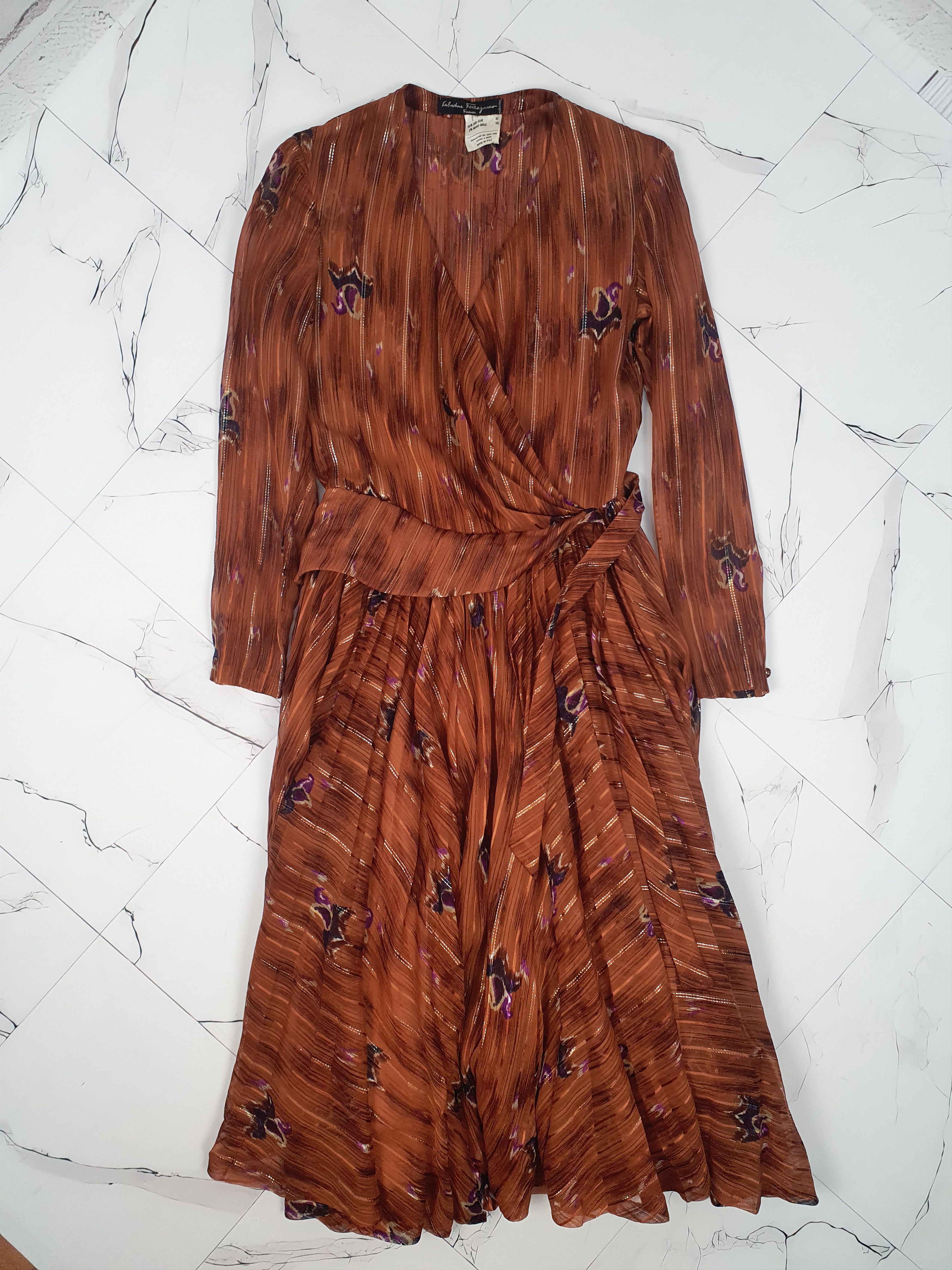 Vintage Vintage Salvatore Ferragamo Silk Dress | Grailed