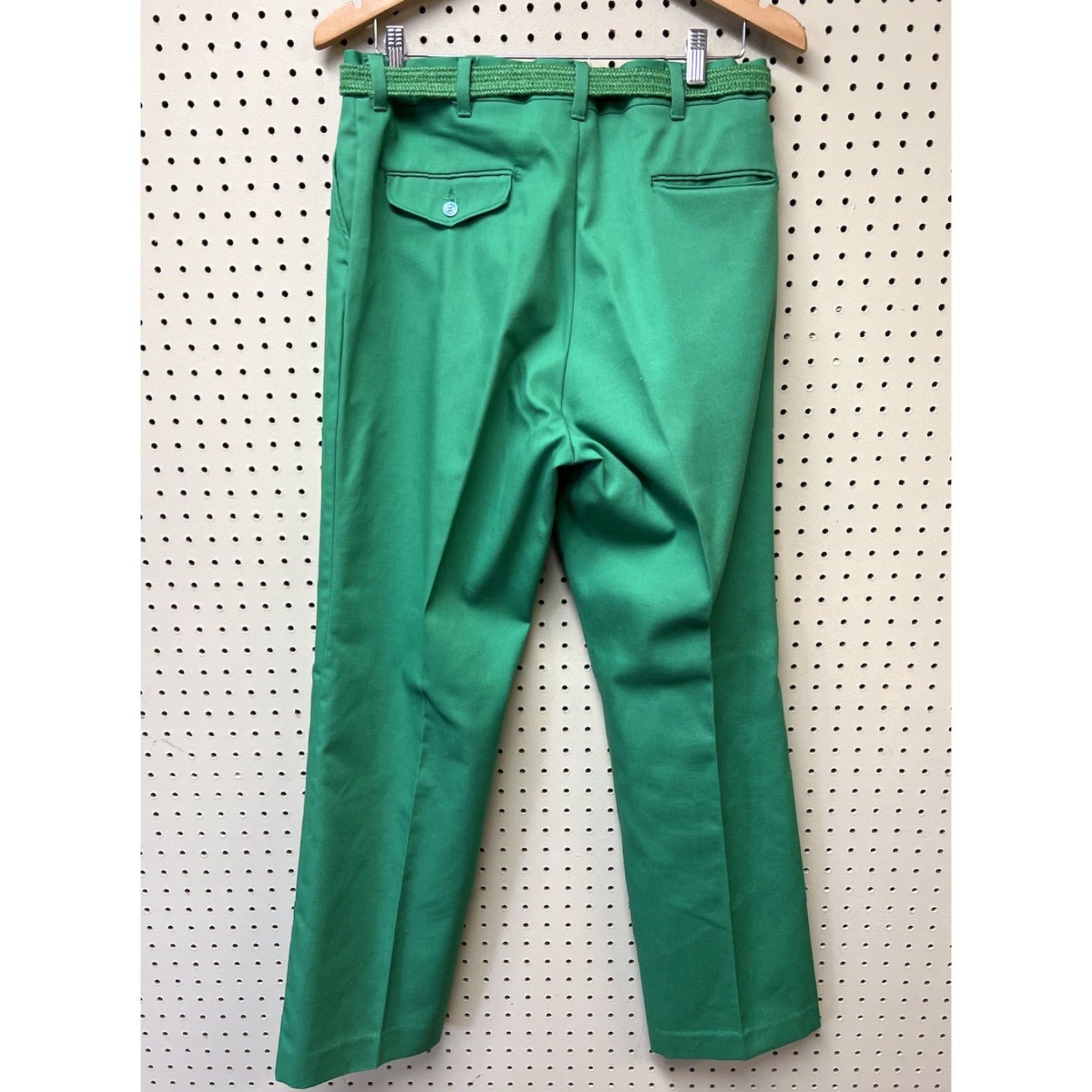 Vintage VINTAGE Garan Pants Slacks Belt 34x32 Straight Men Green 34x32 Polyester Blend Belted Casual Size US 34 / EU 50 - 2 Thumbnail
