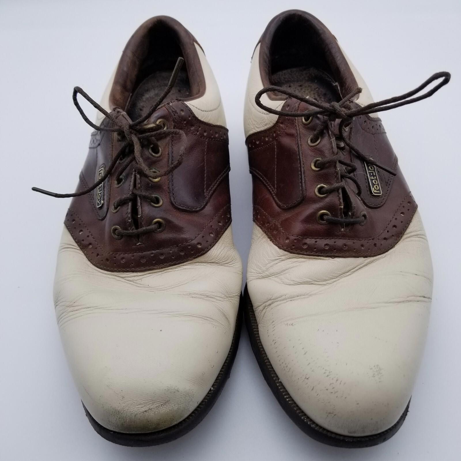 Footjoy Footjoy Dryjoys US 9M Men's Saddle Golf Shoes White/Brown Size ONE SIZE - 11 Thumbnail