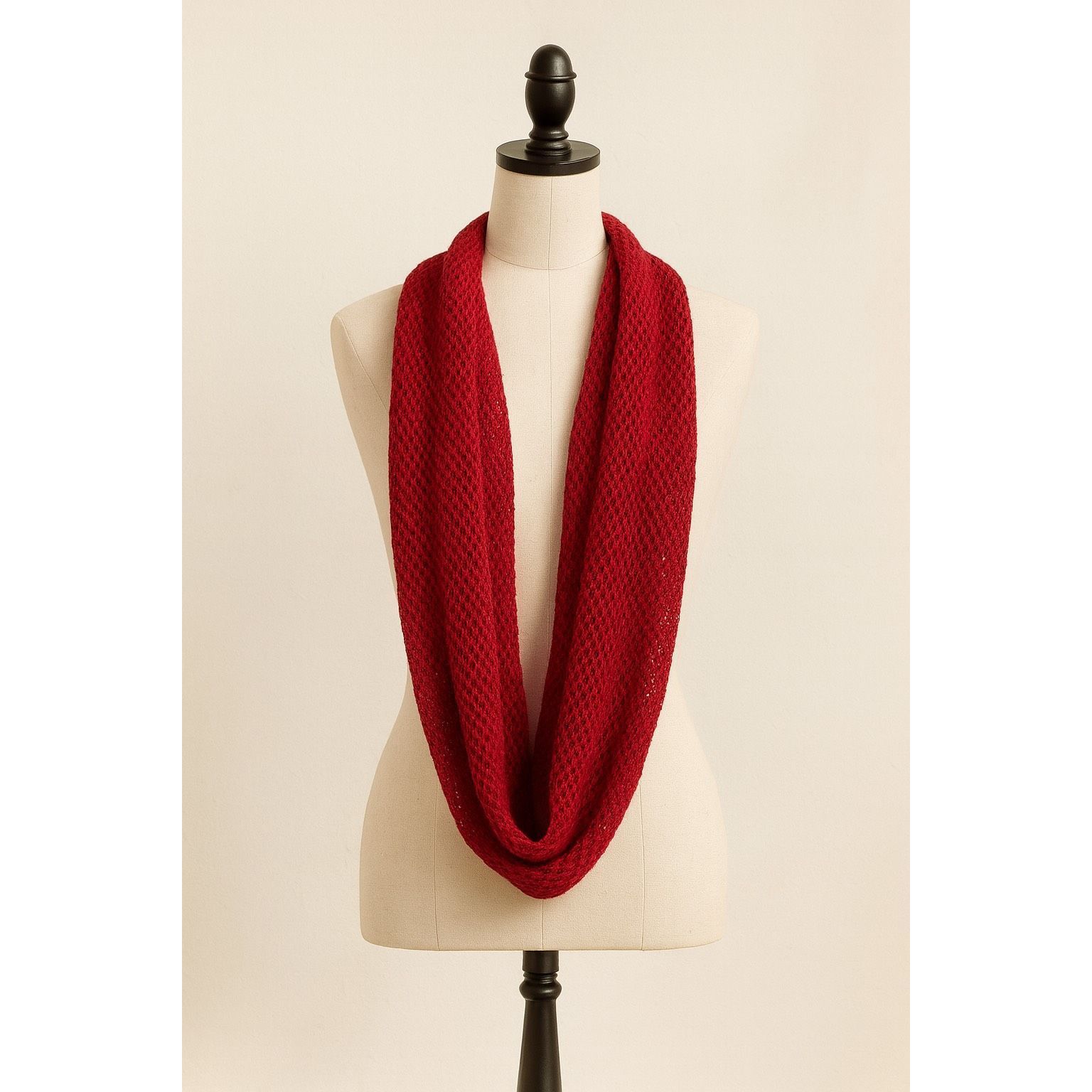 Other Cejon Red Metallic Knit Infinity Scarf Size ONE SIZE - 2 Thumbnail