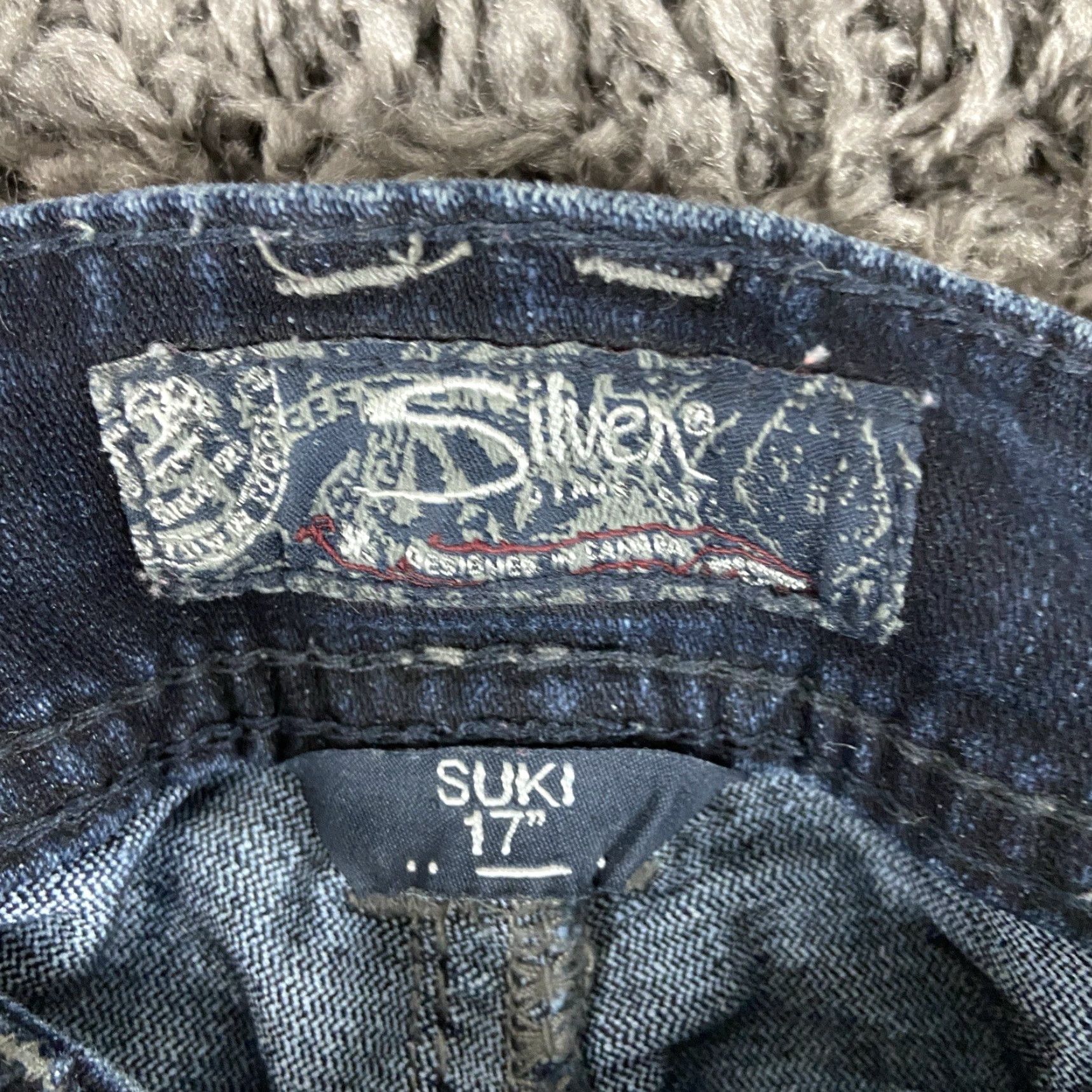 Silver Jeans Co. SILVER JEANS Suki Straight Blue Jeans Women’s 25 Studded Heavy Stitch Metal Size 42" / US 20 - 6 Thumbnail