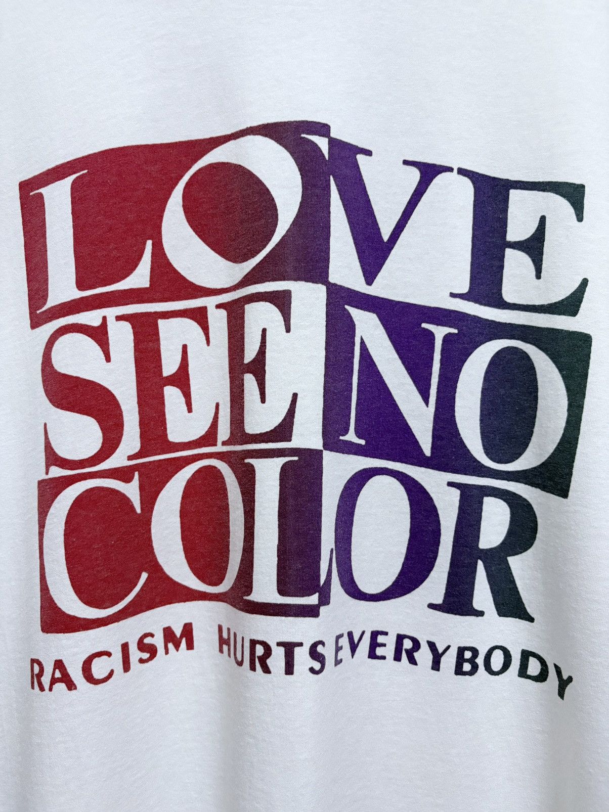 Vintage Vintage 90's Campaign - Stop! Racism Hurts Everybody T-Shirt Size US L / EU 52-54 / 3 - 4 Thumbnail