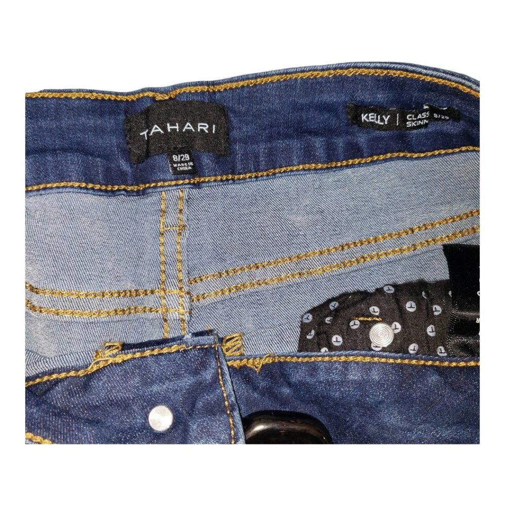 Designer CT177 Tahari Kelly Classic Ladies Skinny Blue Jean Size 8 Size 30" / US 8 / IT 44 - 2 Thumbnail