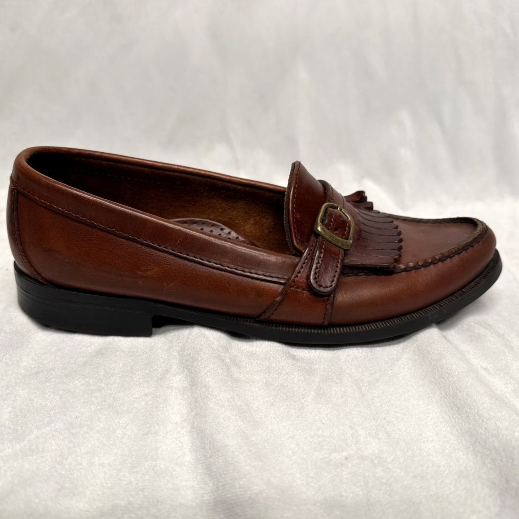 Sebago Sebago Burgundy Brown Slip On Buckle Loafer Genuine Leather Men Size 10.5 M Dress Loafer Leather Upper Lining Insole - Vintage N/A Size US 11 / EU 44 - 5 Thumbnail