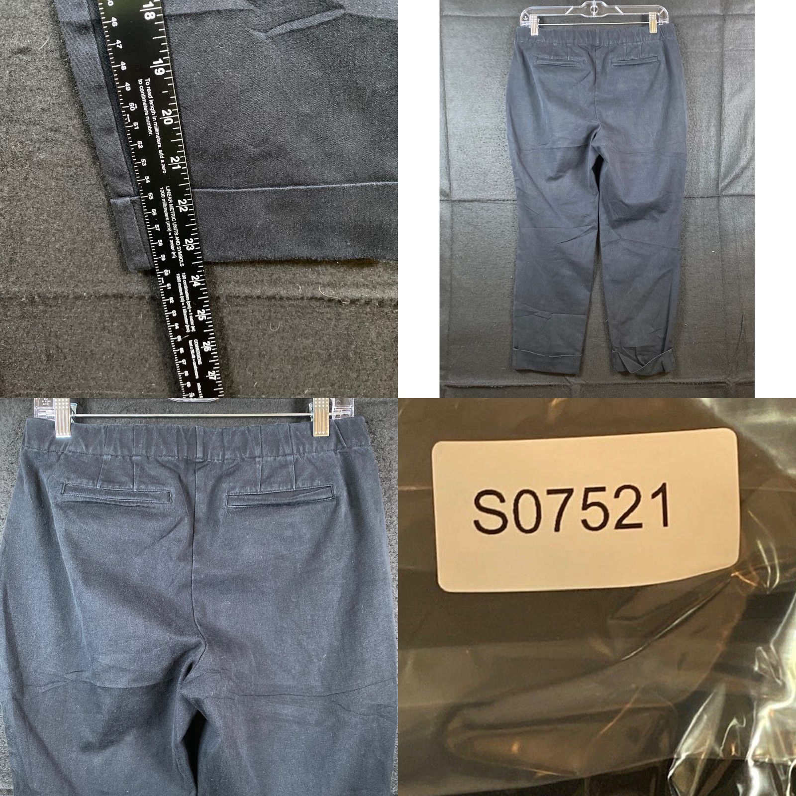 Ann Taylor J Jill Womens Pants Black Ankle Cropped Cuffed Mid Rise Premium Bi-Stretch 10P Size 30" / US 8 / IT 44 - 8 Thumbnail