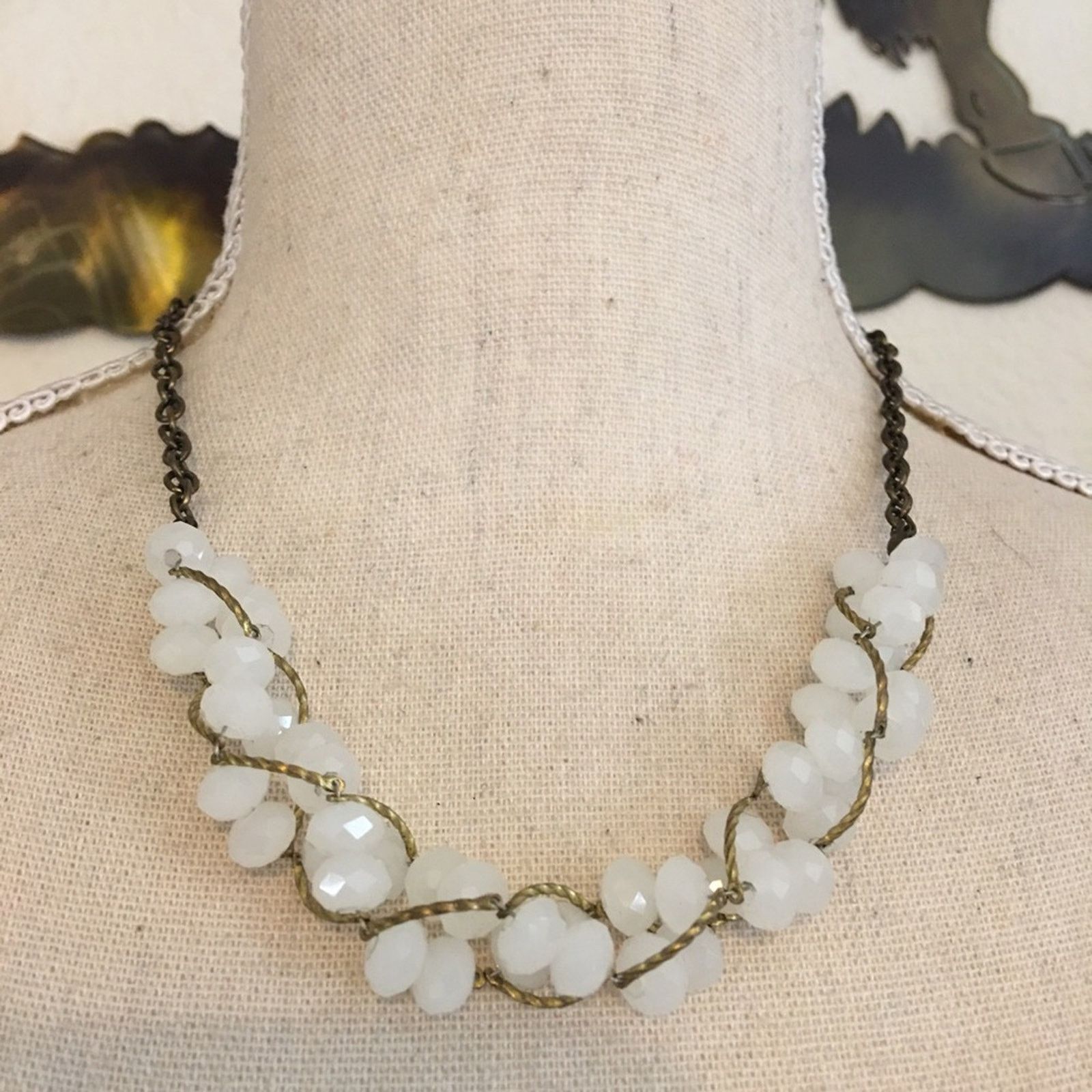 Vintage Vintage twisted chain & faceted glass necklace Size ONE SIZE - 1 Thumbnail