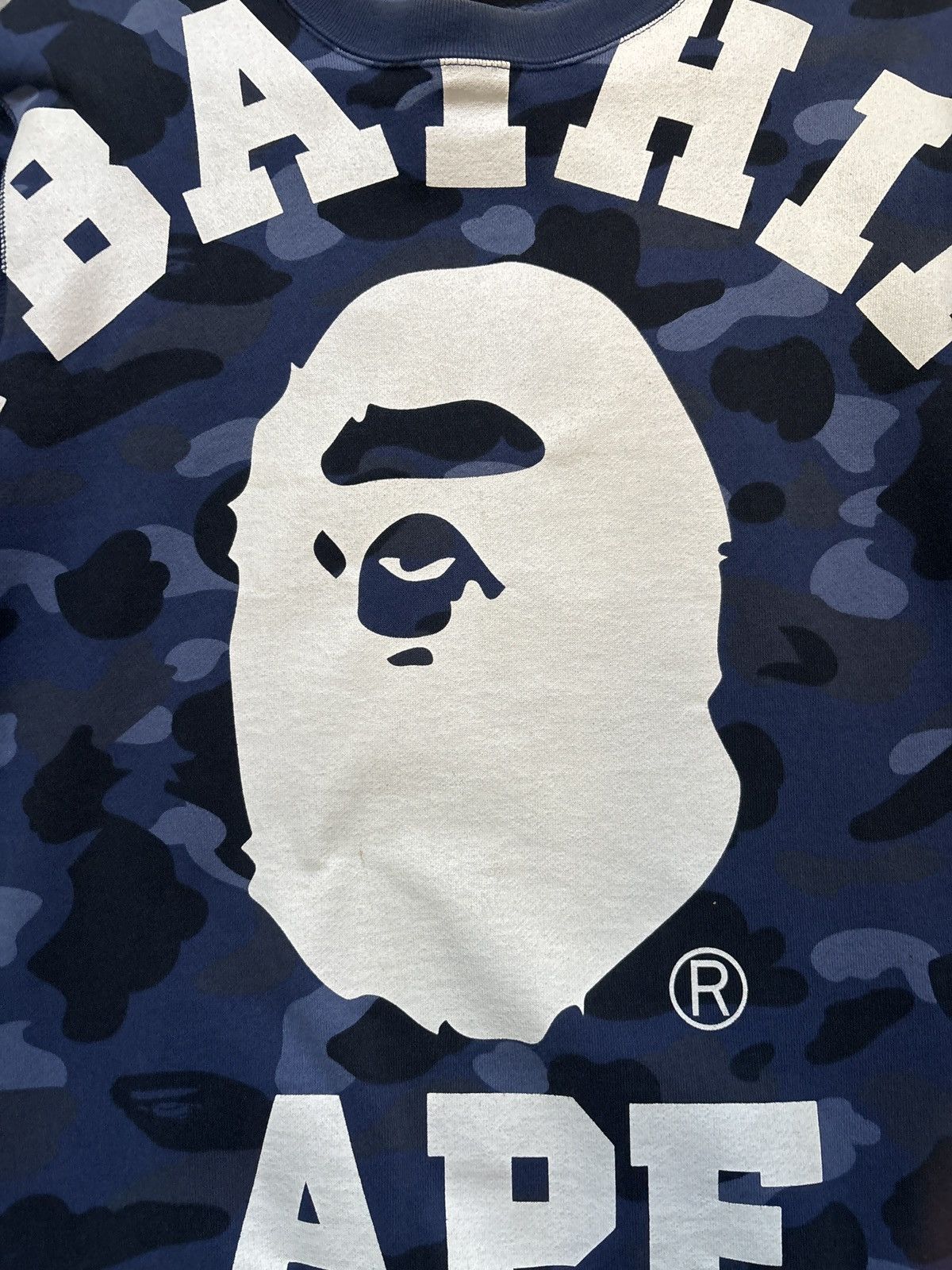 Bape Navy Bape Crewneck Size US L / EU 52-54 / 3 - 4 Thumbnail