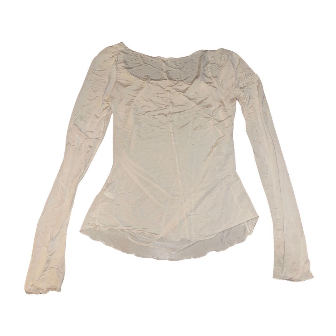 Free People Square Neck Long Sleeve Ruched Top Blouse Size Medium Size M / US 6-8 / IT 42-44 - 2 Thumbnail
