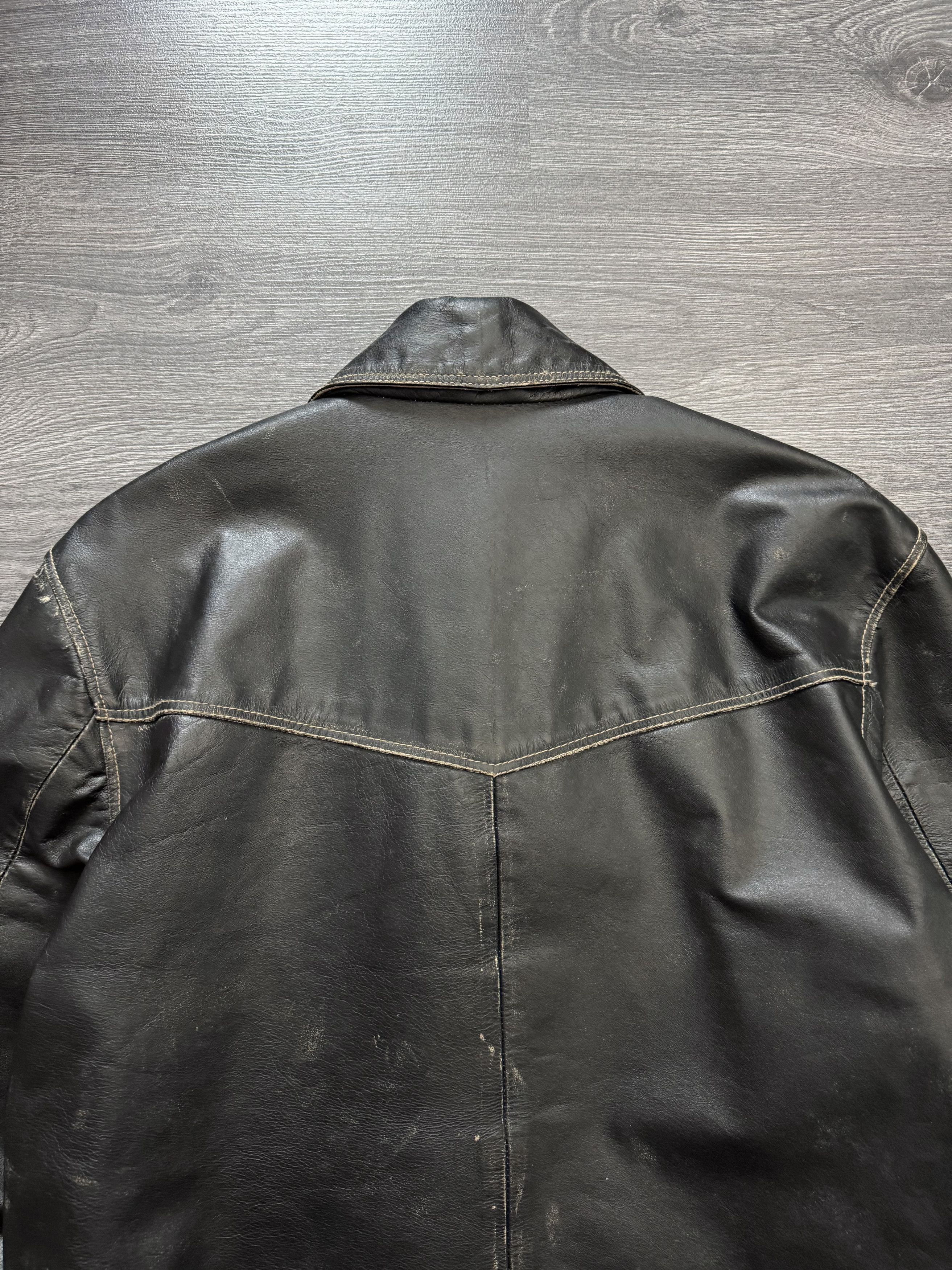 Vintage Zara Distressed Leather Cropped Jacket