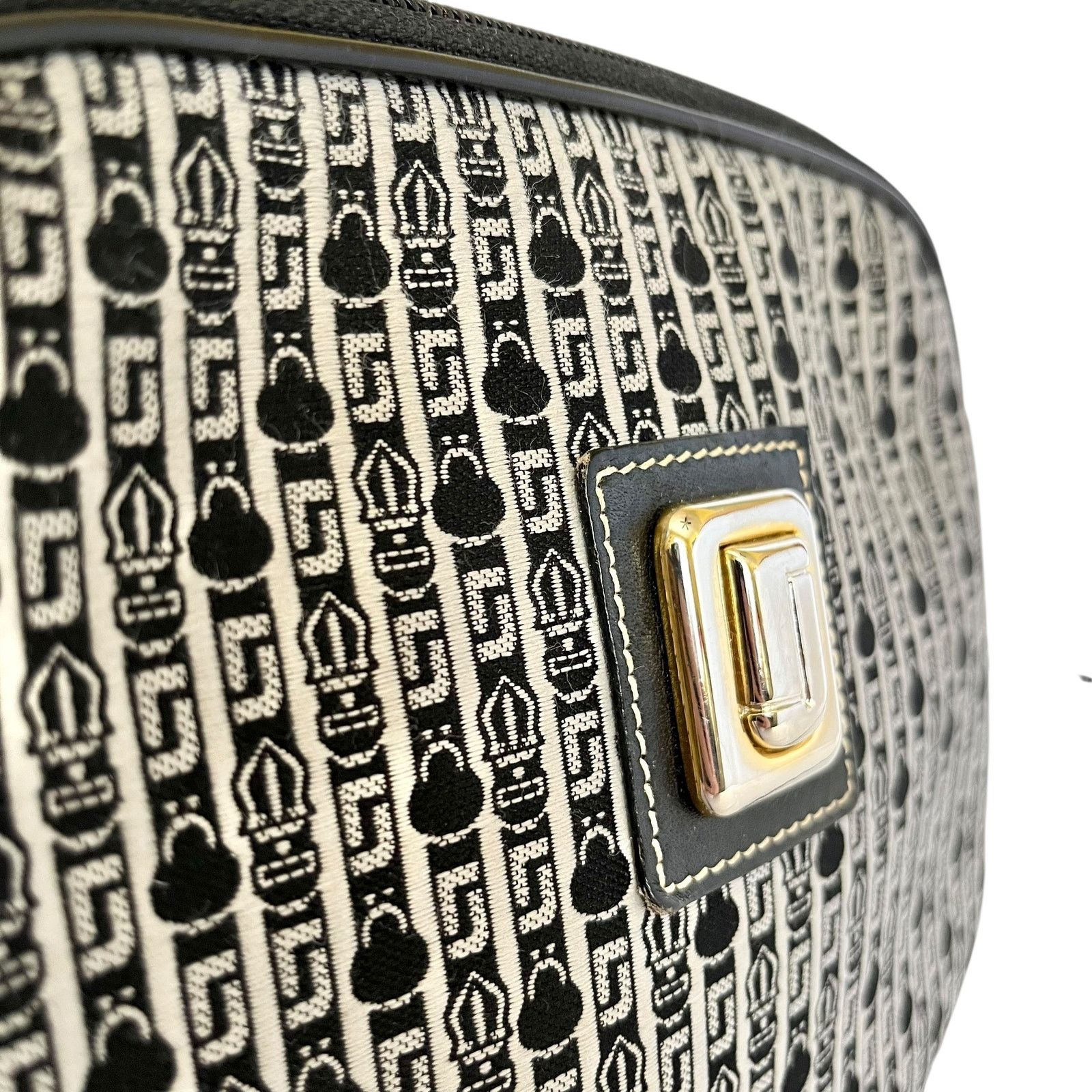Judith Leiber × Vintage Judith Leiber Vintage Jacquard Logo Leather Trim Evening Bag Size ONE SIZE - 7 Thumbnail