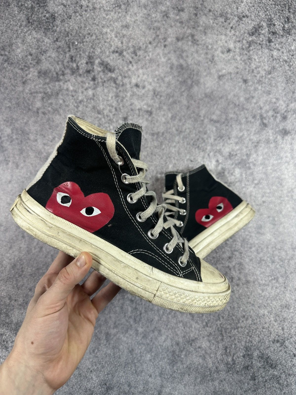 Y2K Converse Play Comme Des Garçons Logo High Sneakers 38