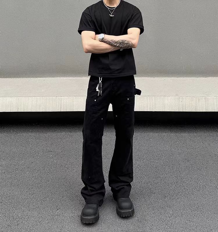 Japanese Brand × Vintage Vintage Straight Leg Black Work Trousers Size US 32 / EU 48 - 3 Thumbnail