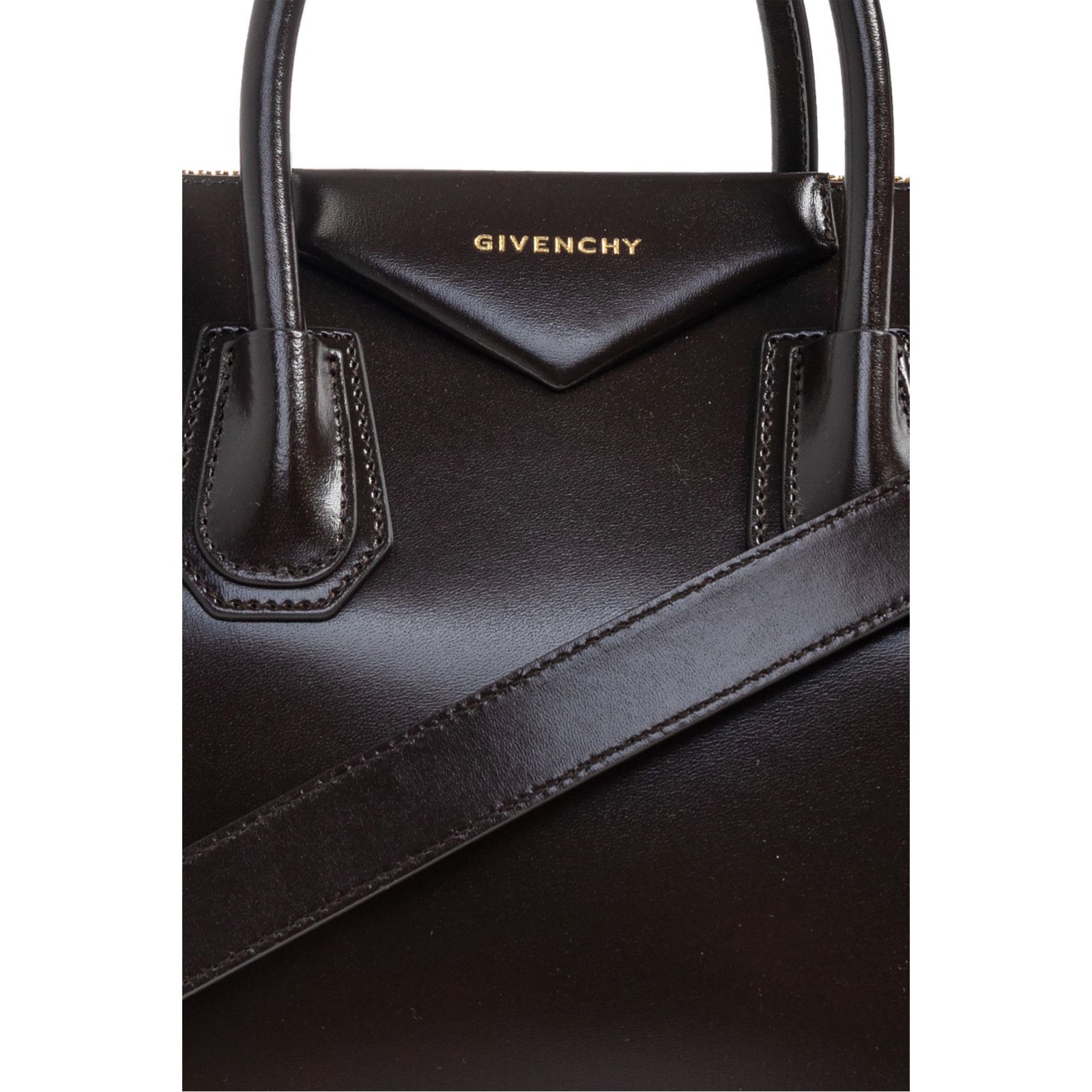 Givenchy GIVENCHY Small Antigona Brown Shiny Leather Top Handle Bag N Size ONE SIZE - 4 Thumbnail
